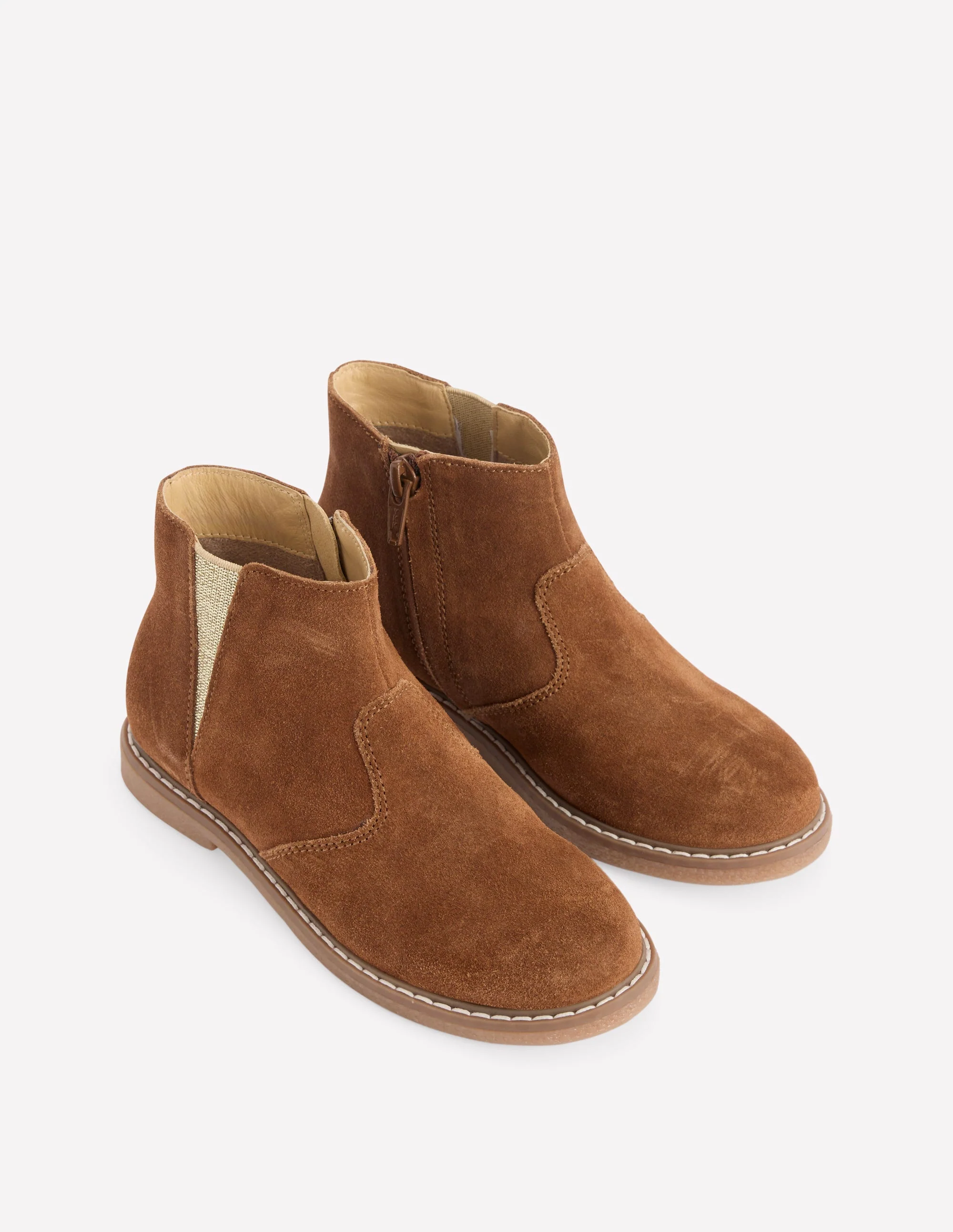 Suede Ankle Boots-Tan - Image 2