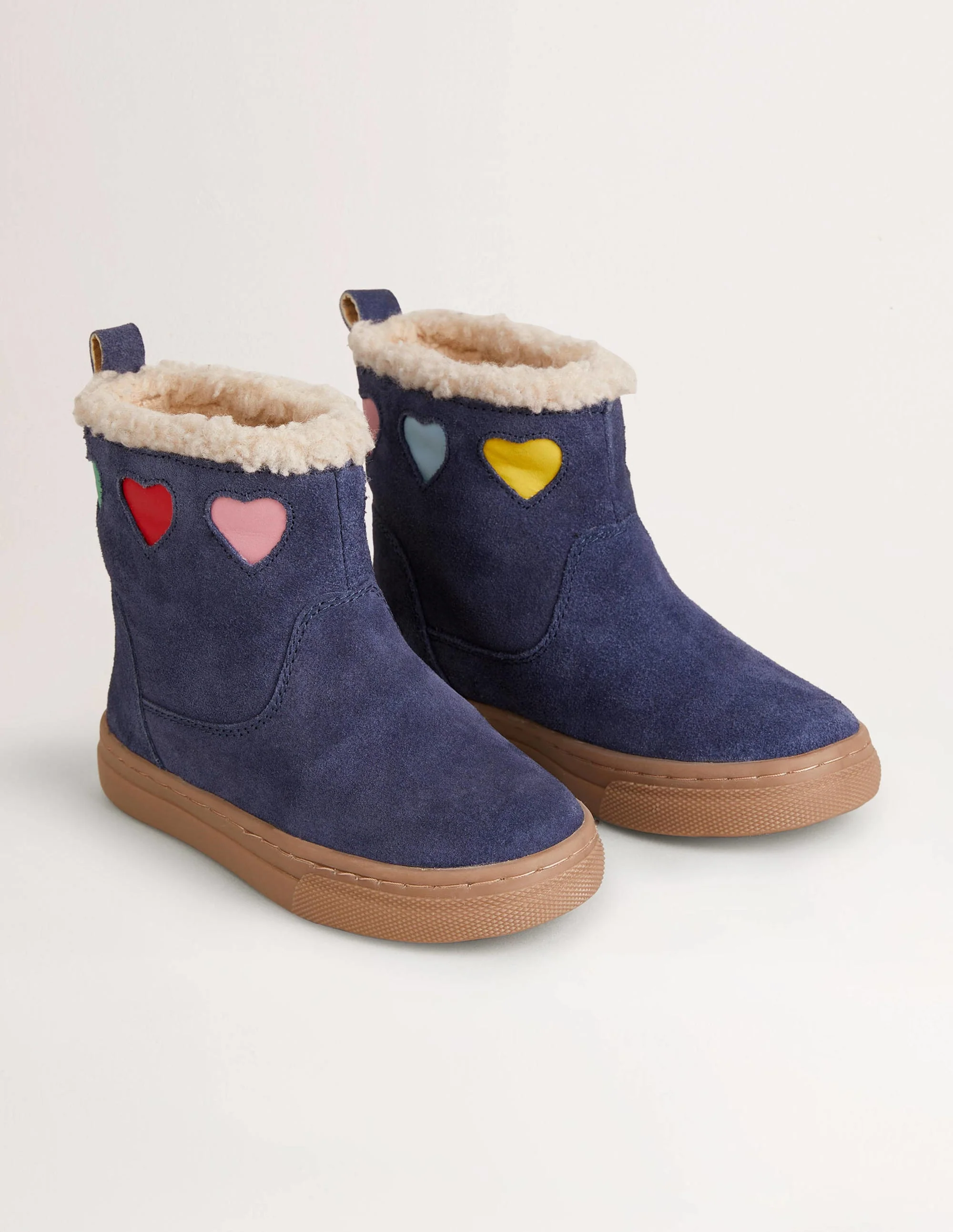 Suede Cosy Boots-Navy Hearts - Image 2