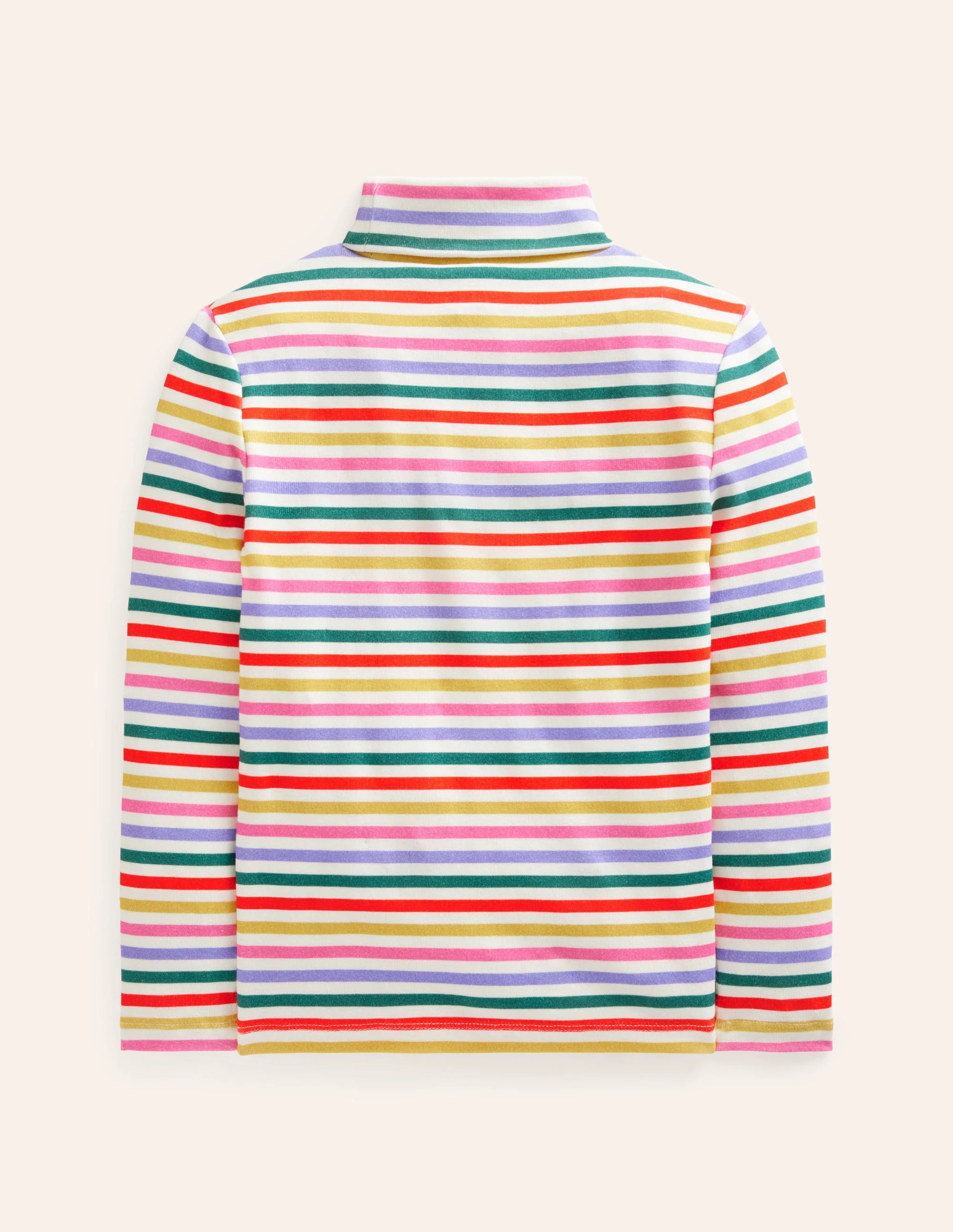 Super Soft Roll Neck Top-Multi Stripe - Image 2