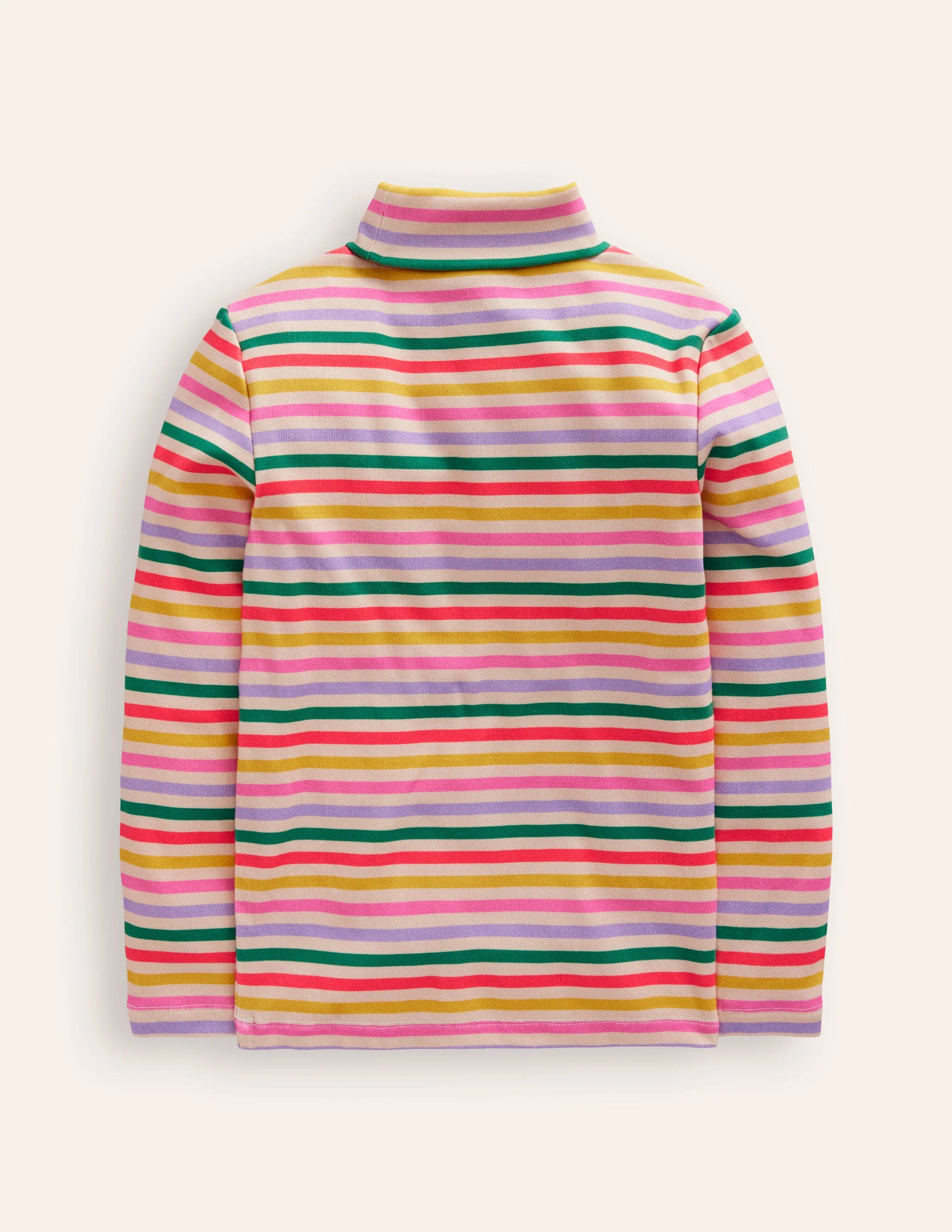 Super Soft Roll Neck Top-Multi Stripe - Image 2