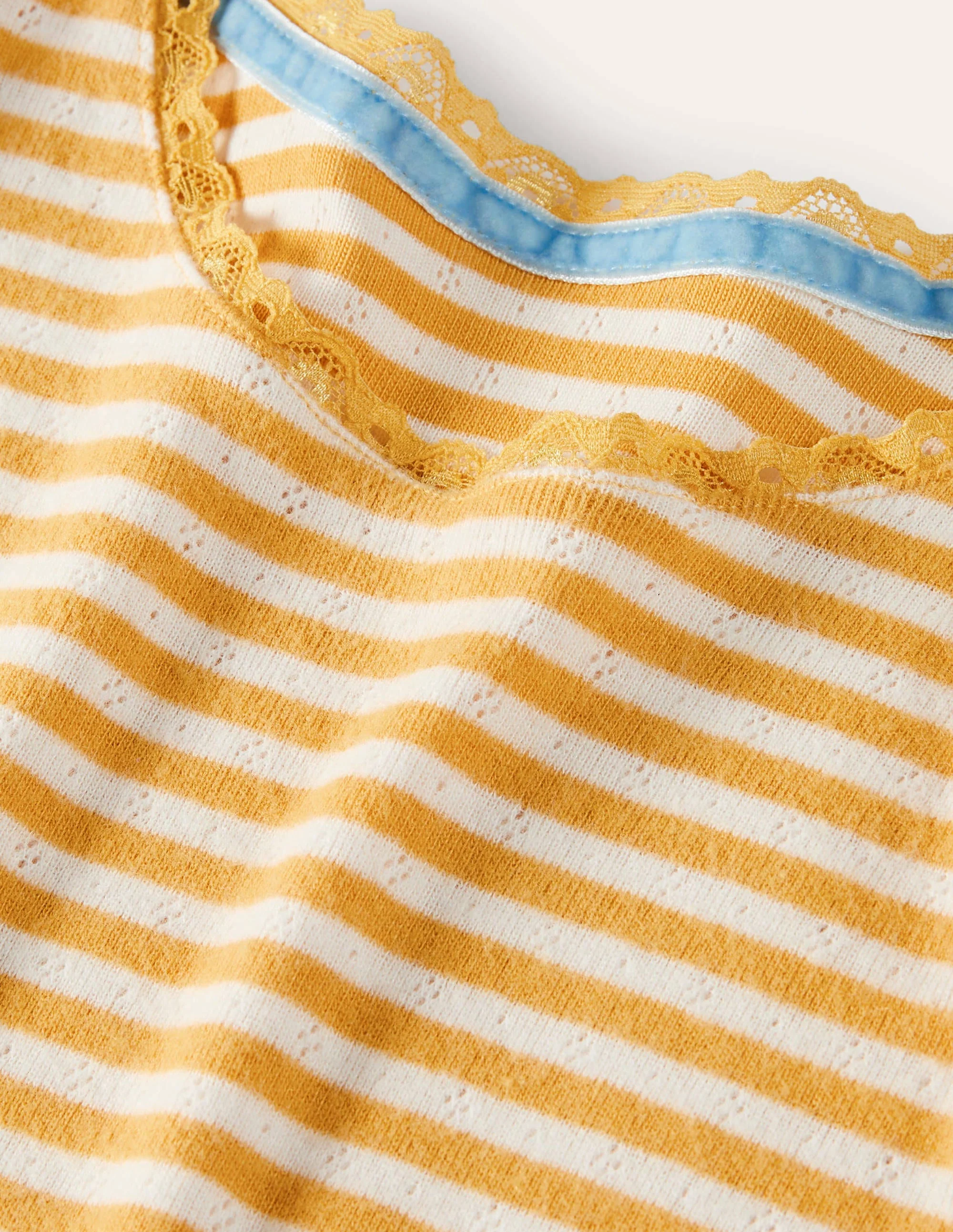 Supersoft Pointelle T-shirt-Honeycomb Yellow/ Ivory - Image 3