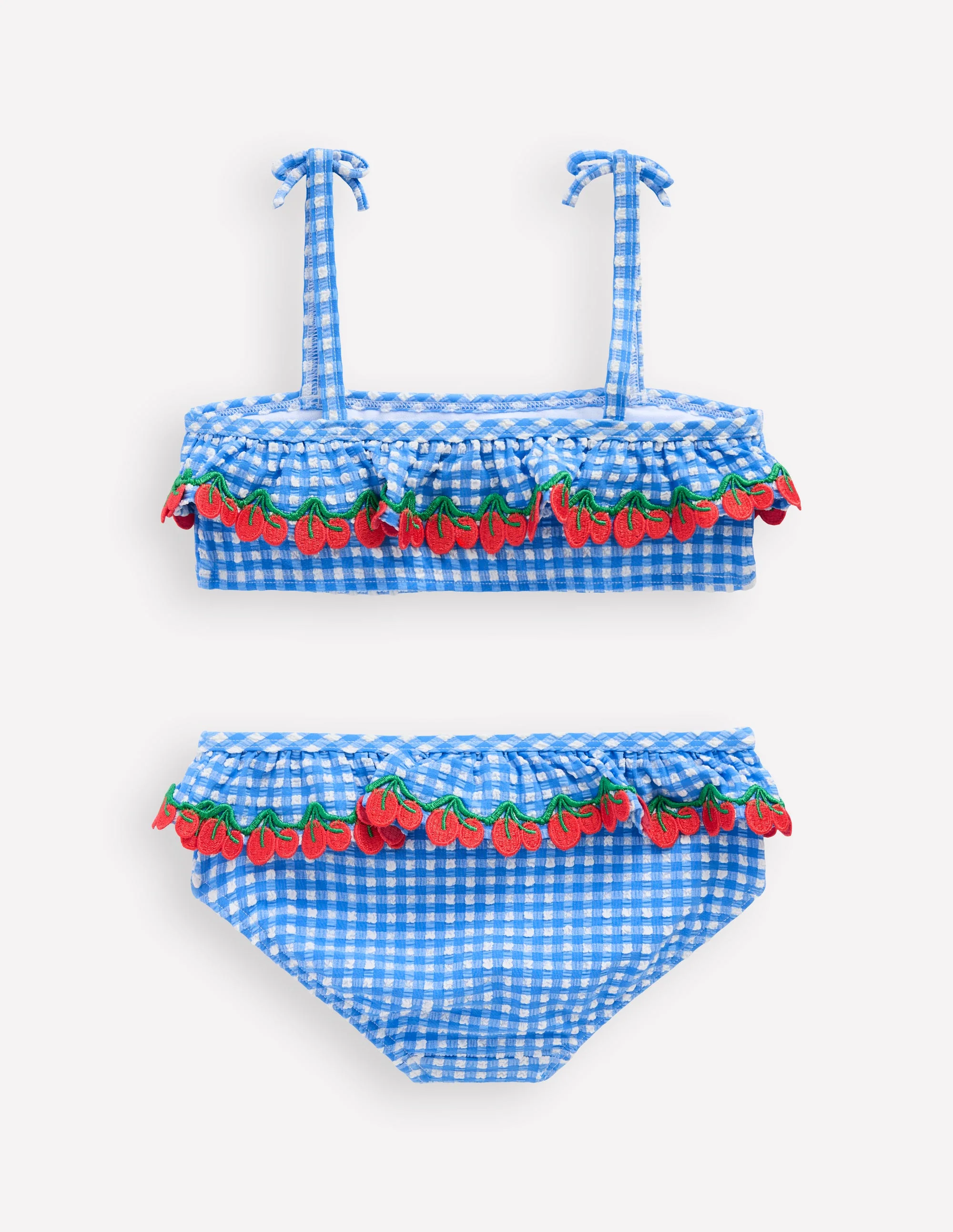 Tallulah Frill Bikini-Blue Gingham Cherries - Image 2