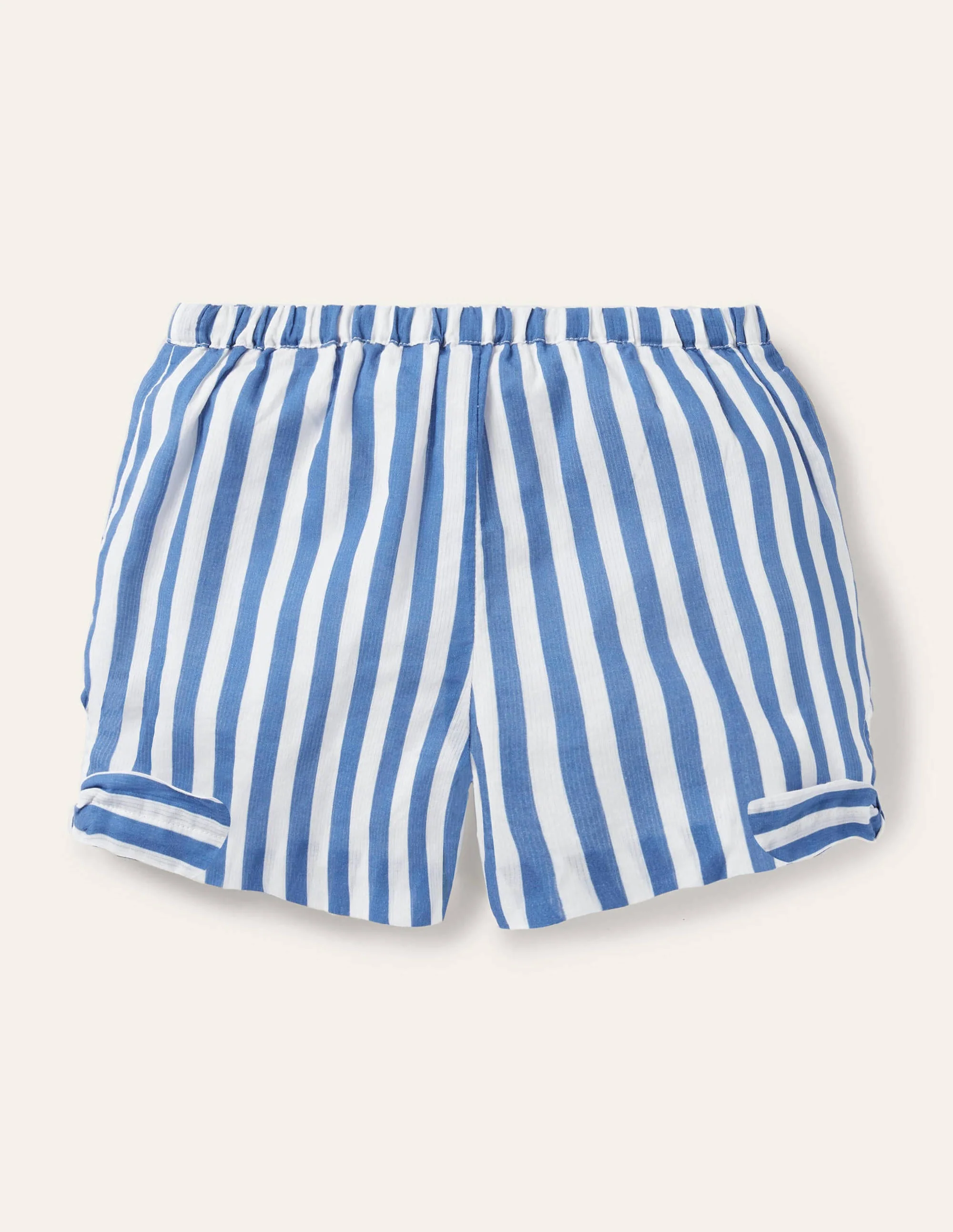 Tie hem shorts-Elizabethan Blue/ White - Image 2
