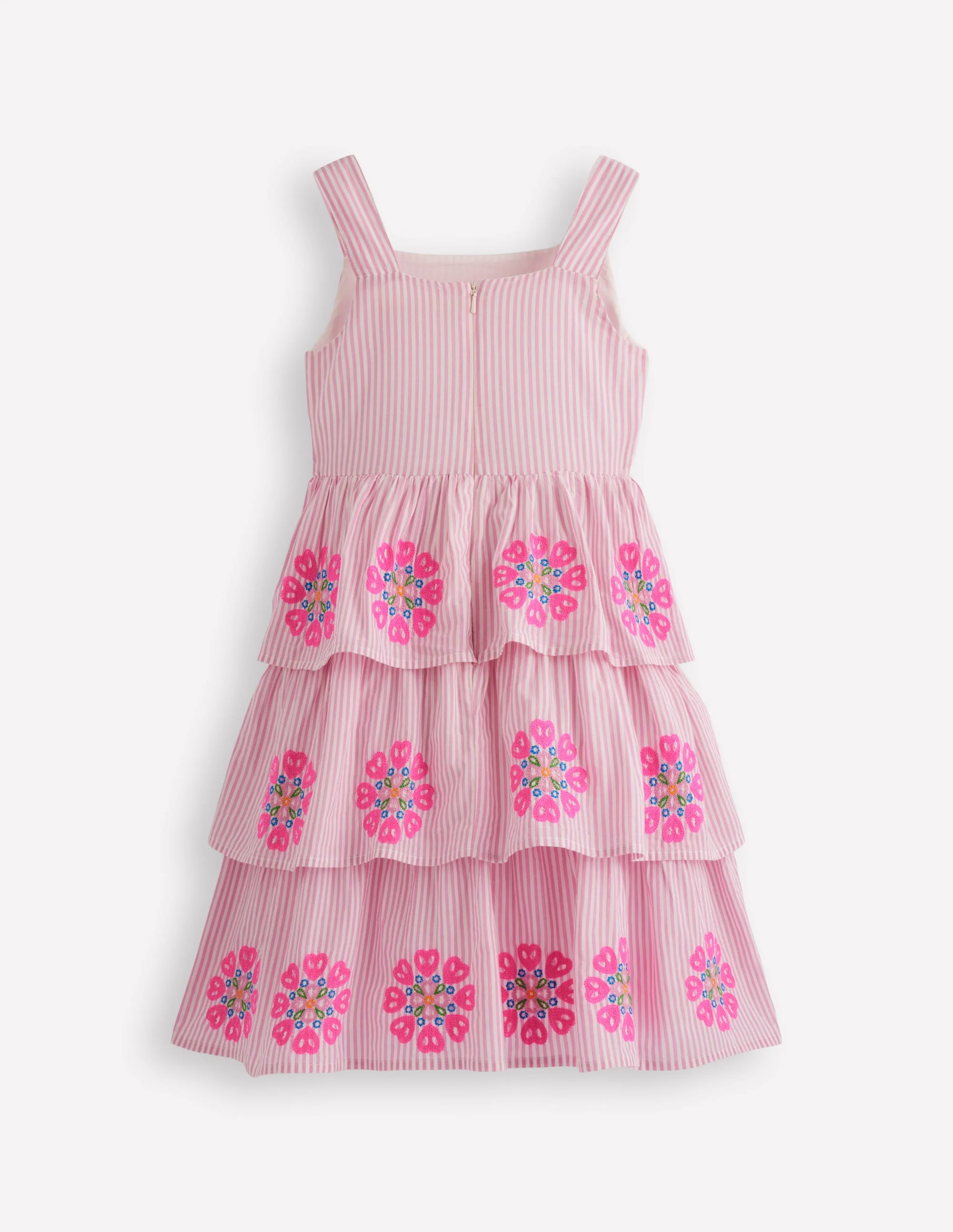 Tiered Embroidered Dress-Formica Pink Stripe - Image 2