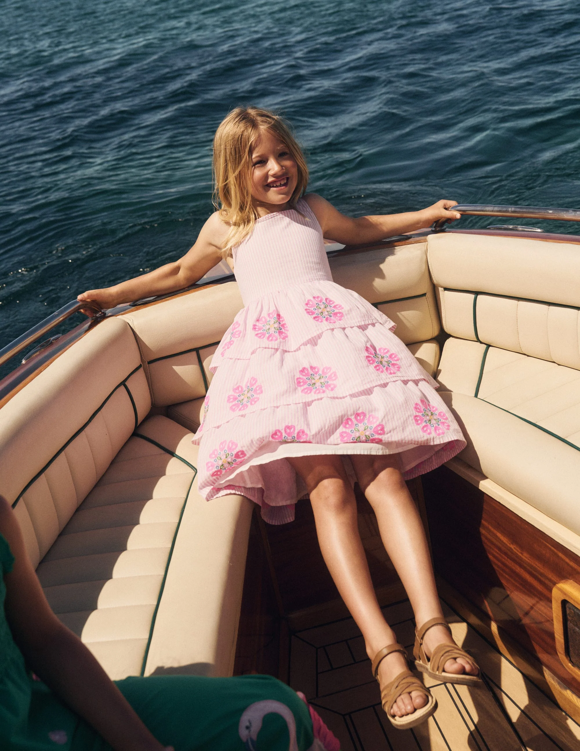 Tiered Embroidered Dress-Formica Pink Stripe - Image 4