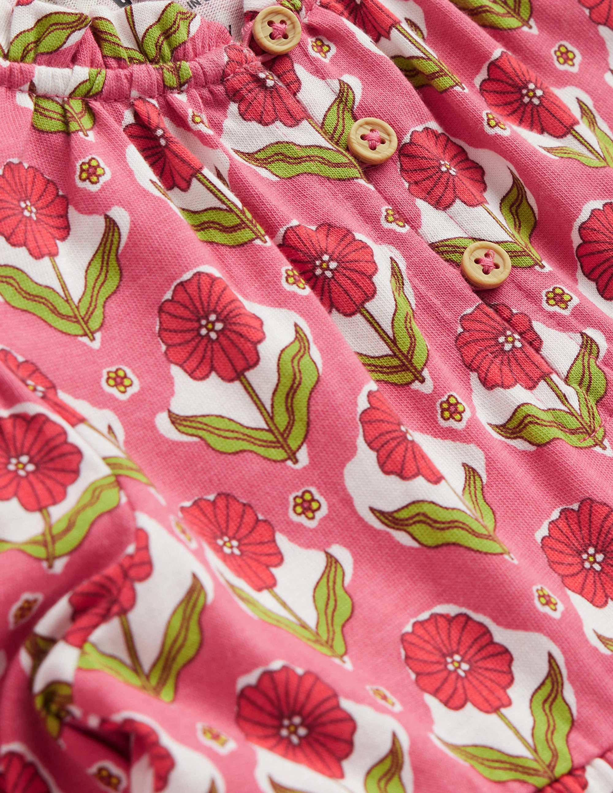 Tiered Jersey Dress-Rose Red Floral - Image 3