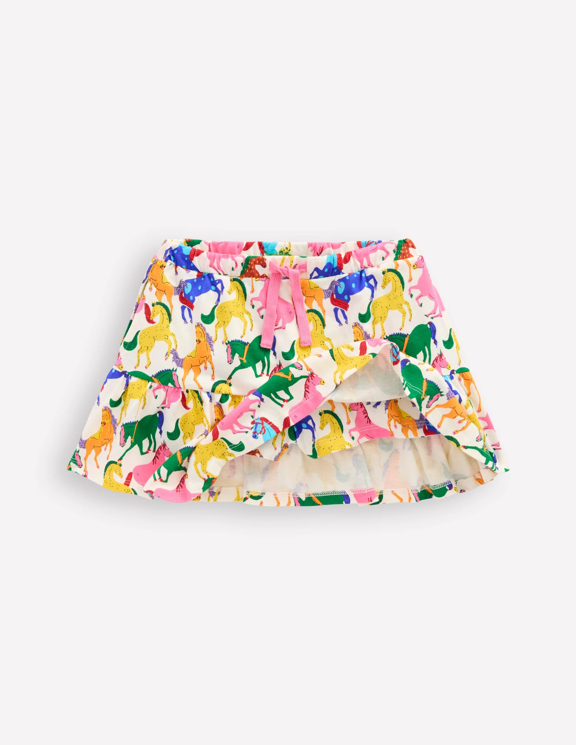 Tiered Jersey Skort-Multi Rainbow Horse - Image 4