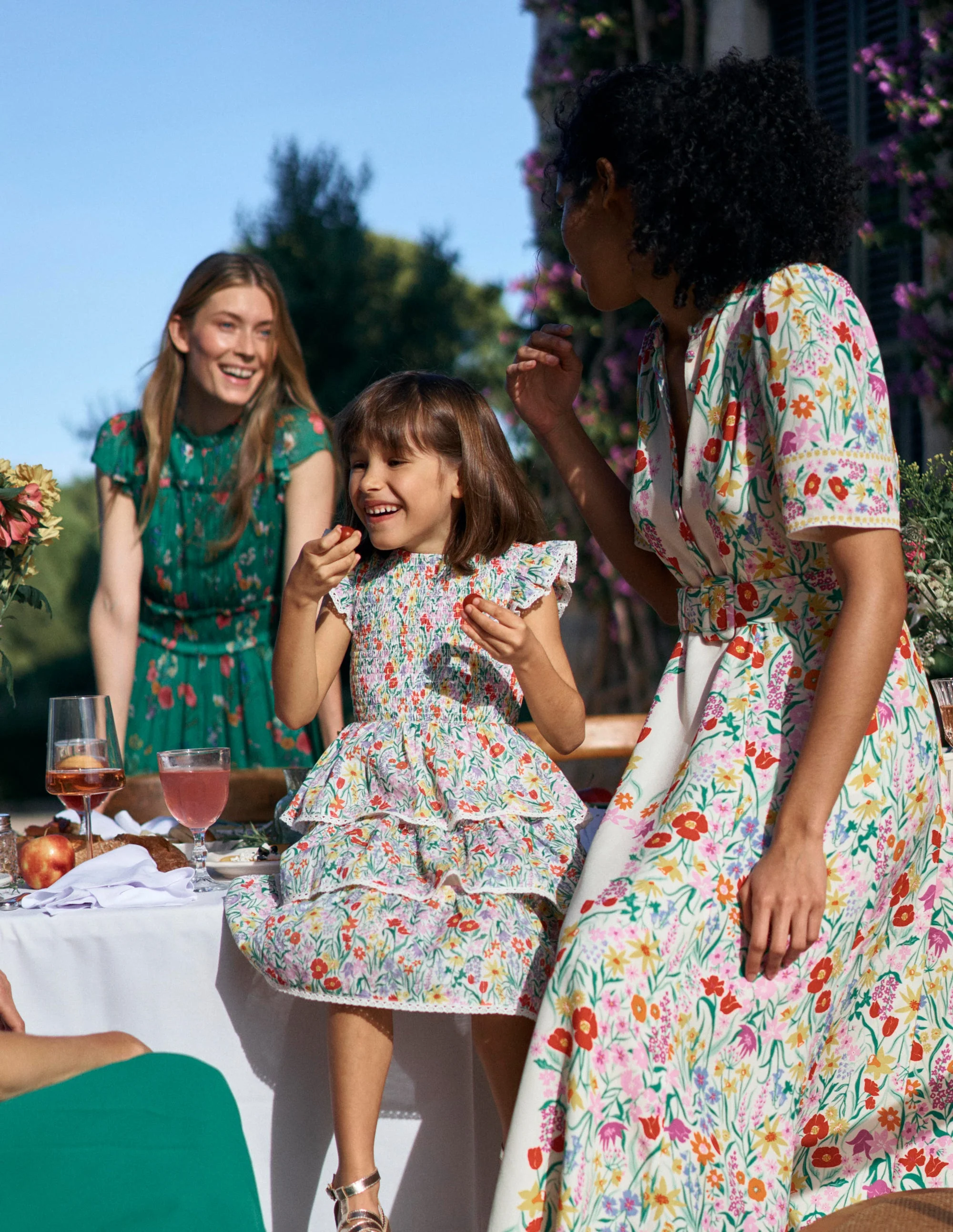 Tiered Lace Trim Dress-Multi Spring Floral - Image 4