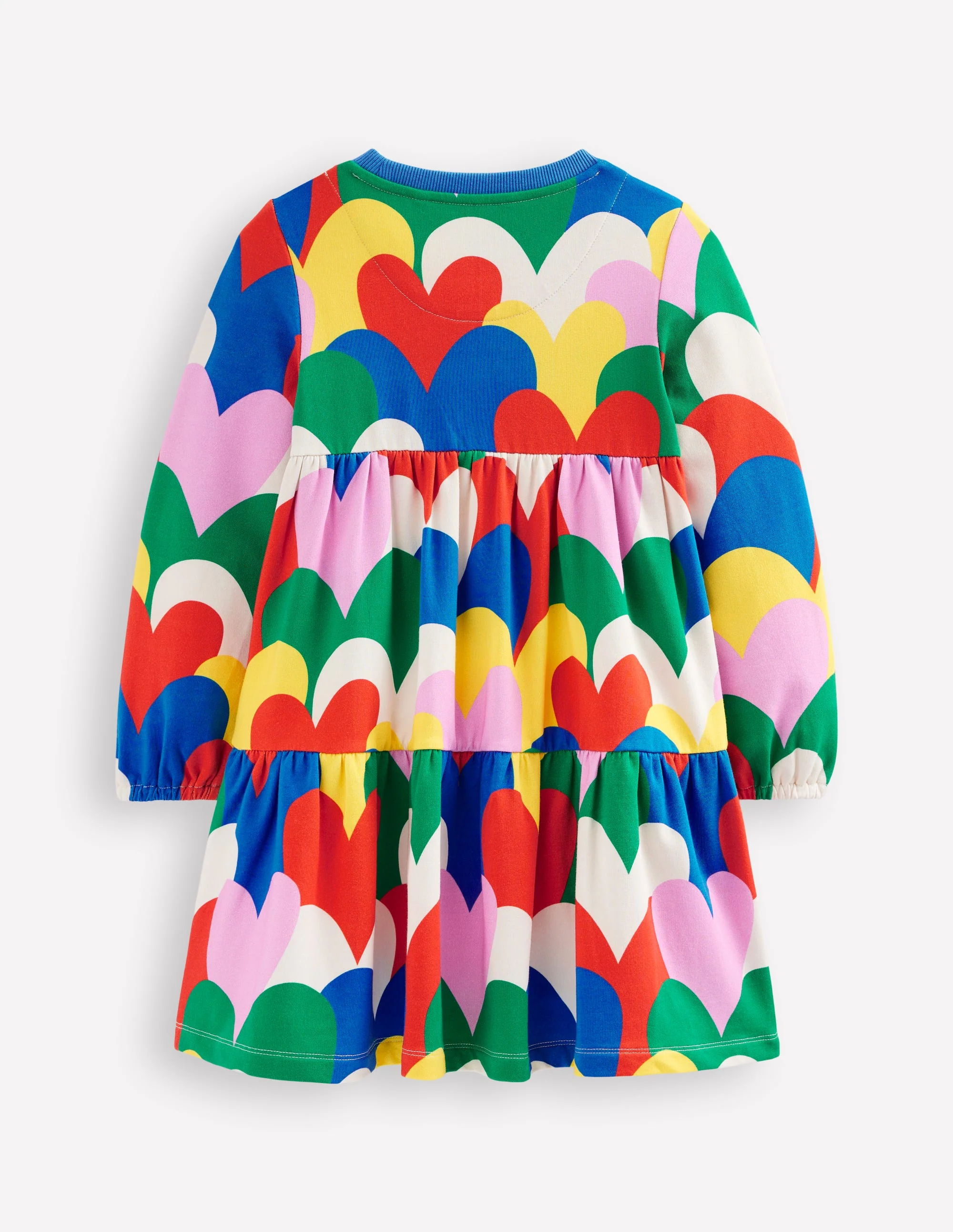 Tiered Sweatshirt Dress-Multi Collage Hearts - Image 2