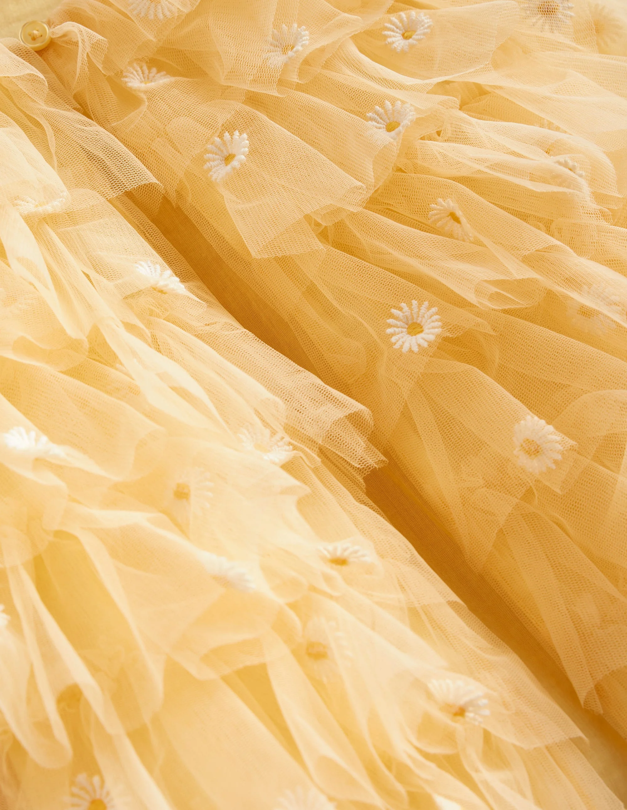 Tiered Tulle Jacket-Spring Yellow Daisies - Image 3