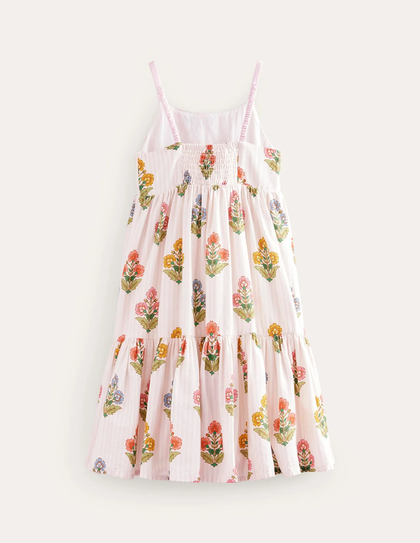 Tiered Twirly Sundress-Pink Woodblock Floral - Image 5