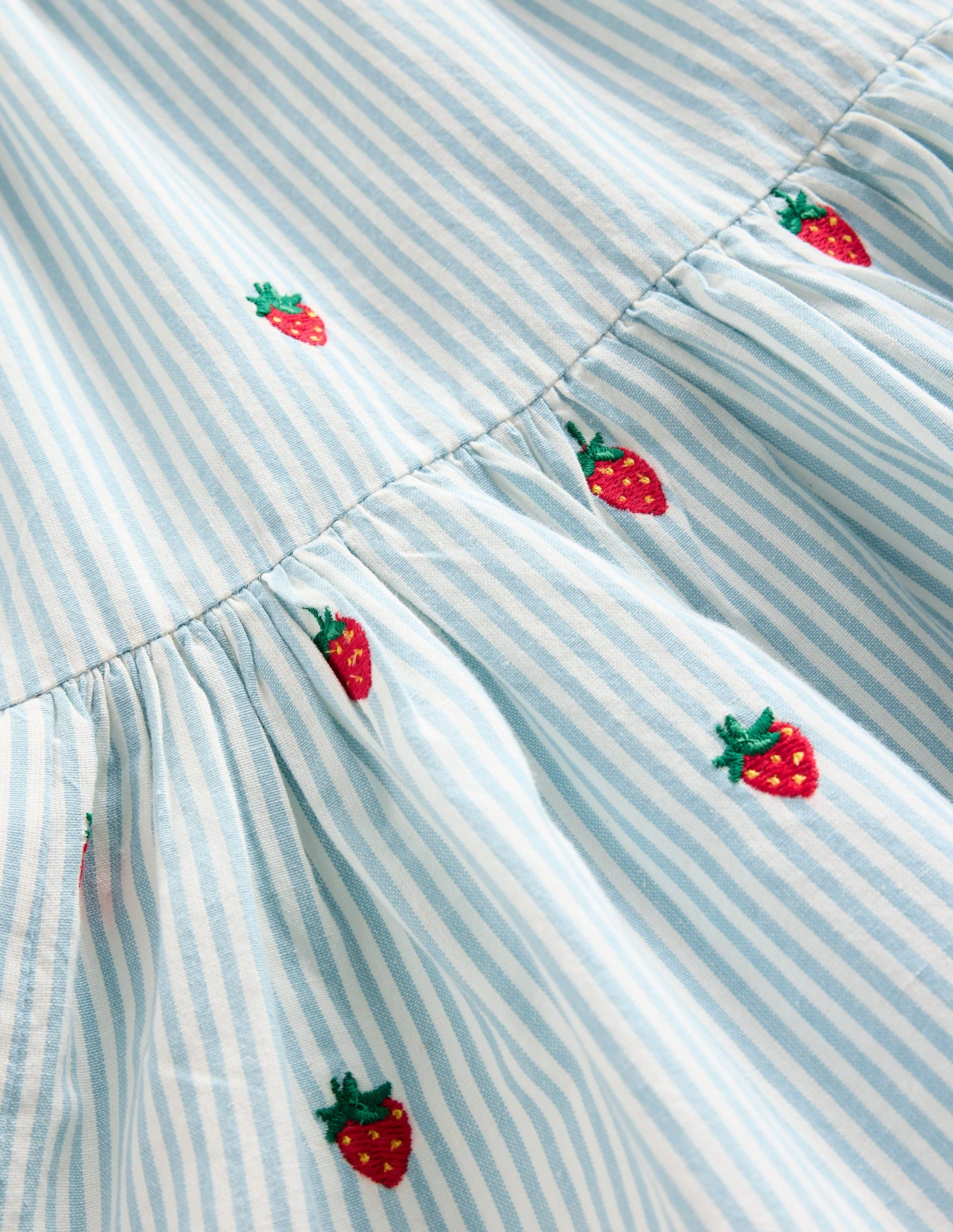 Tiered Twirly Sundress-Vintage Blue/ Ivory Strawberry - Image 3