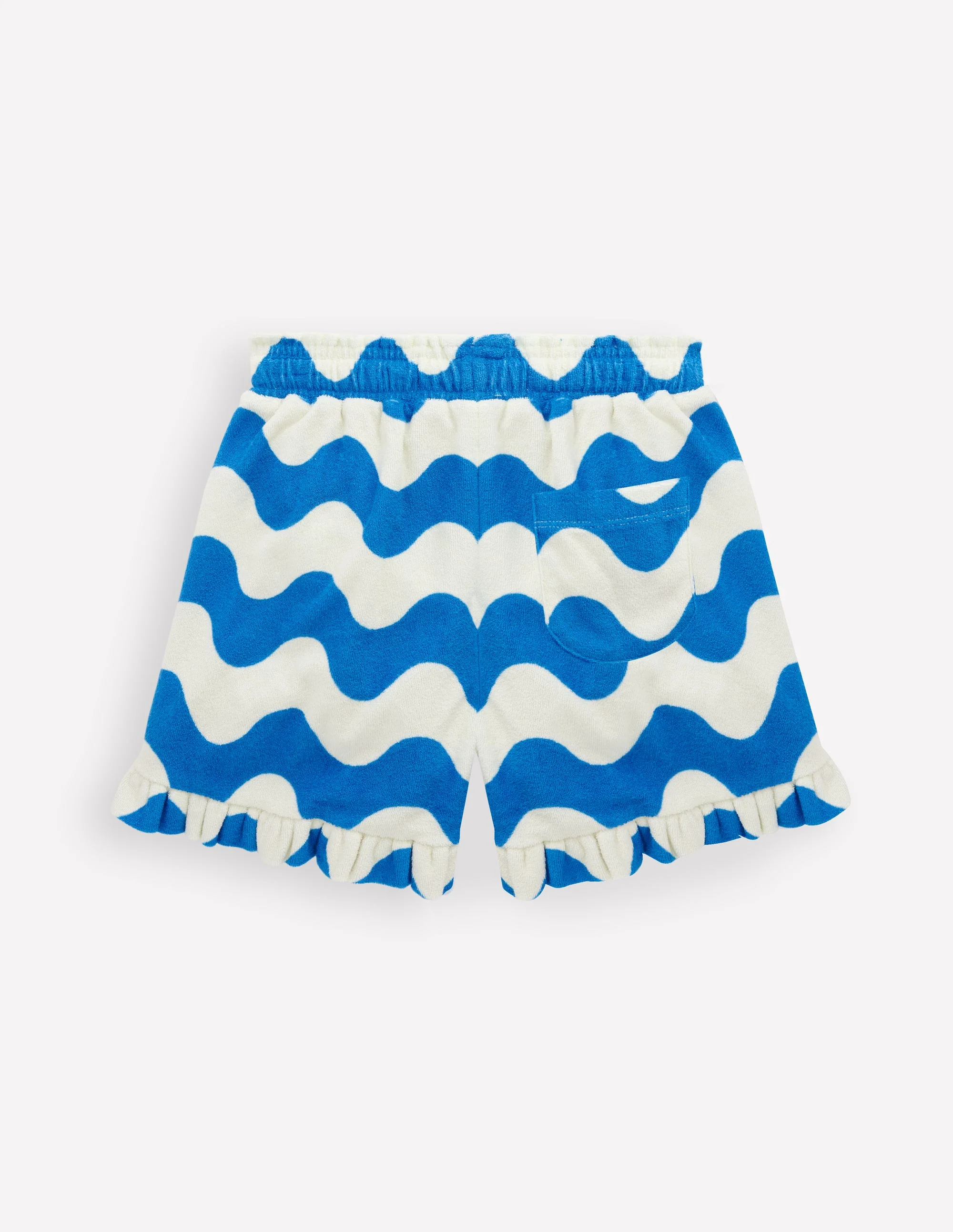 Towelling Ruffle Shorts-Blue Wave - Image 2