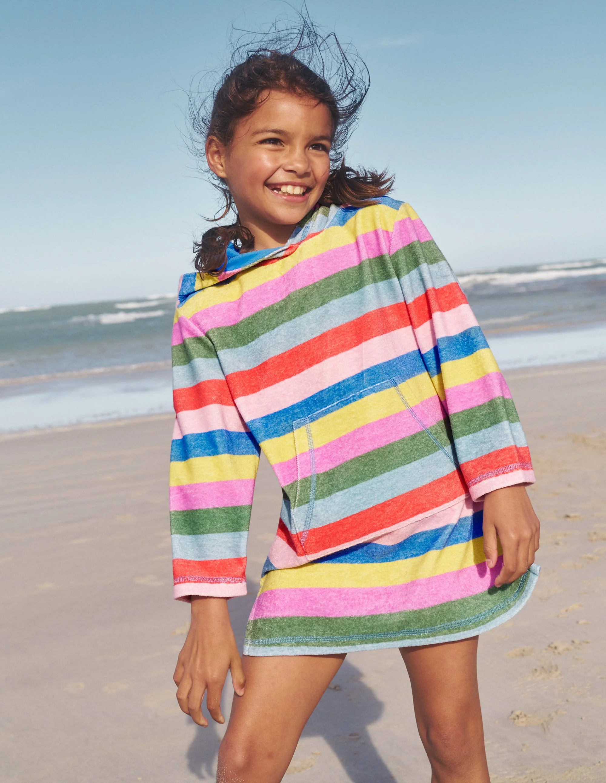 Towelling Throw-On-Multi Stripe - Image 4