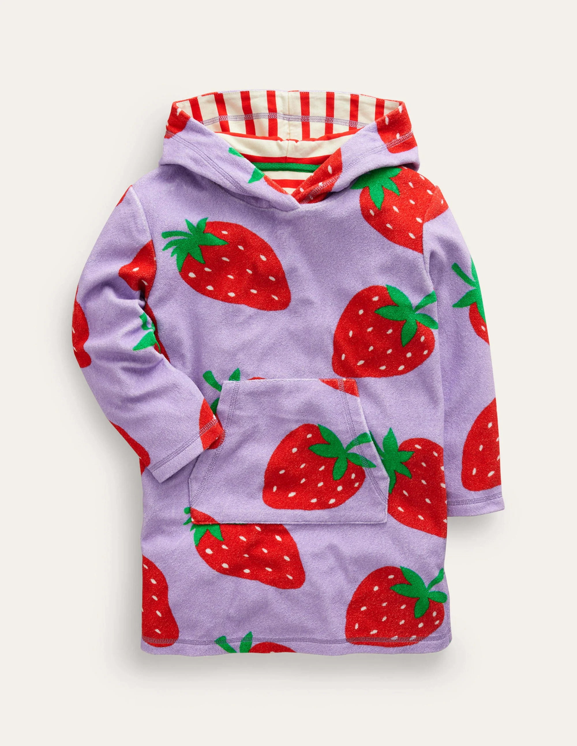 Towelling Throw-On-Parma Violet Strawberries