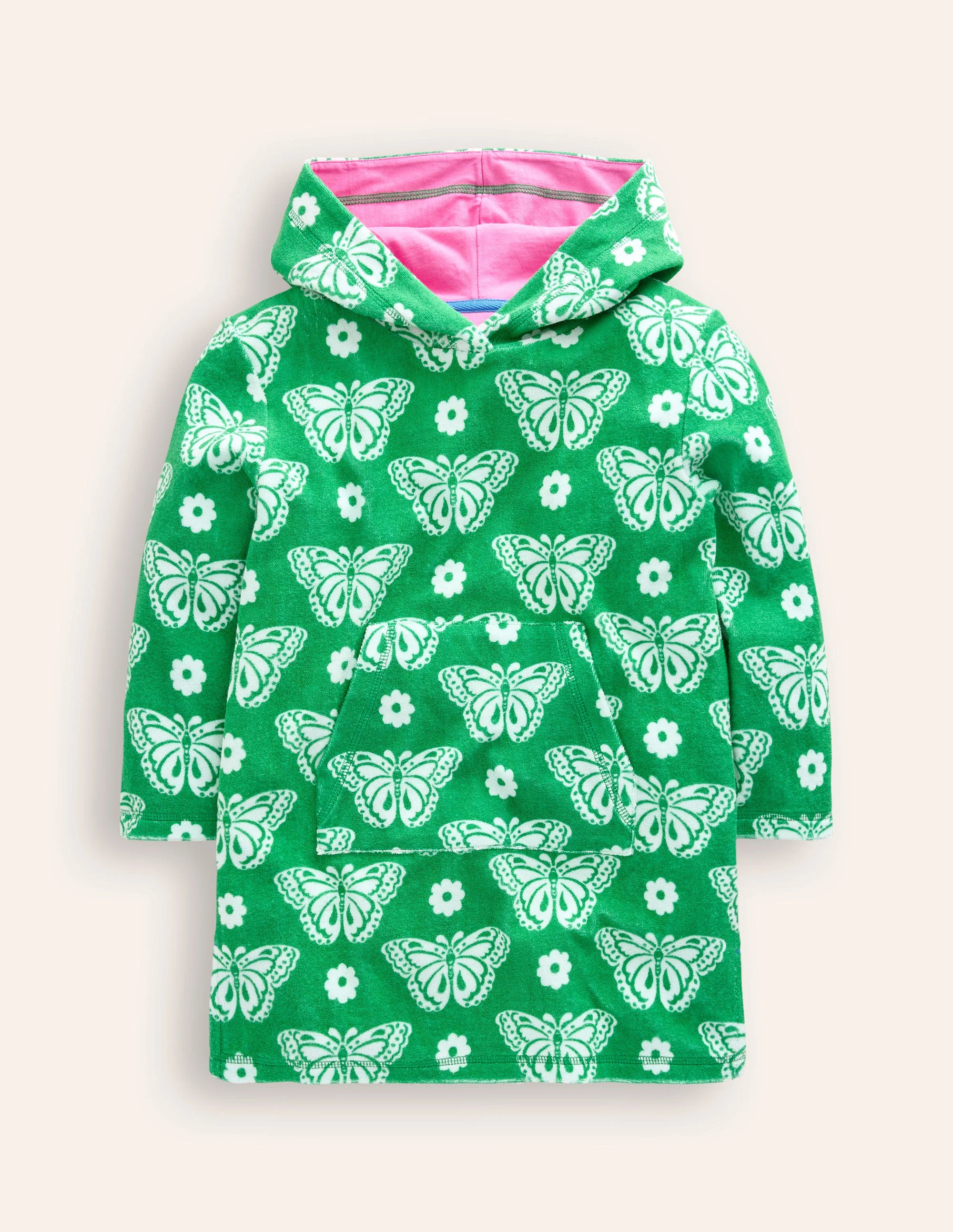 Towelling Throw-On-Pea Green Butterfly Stamp