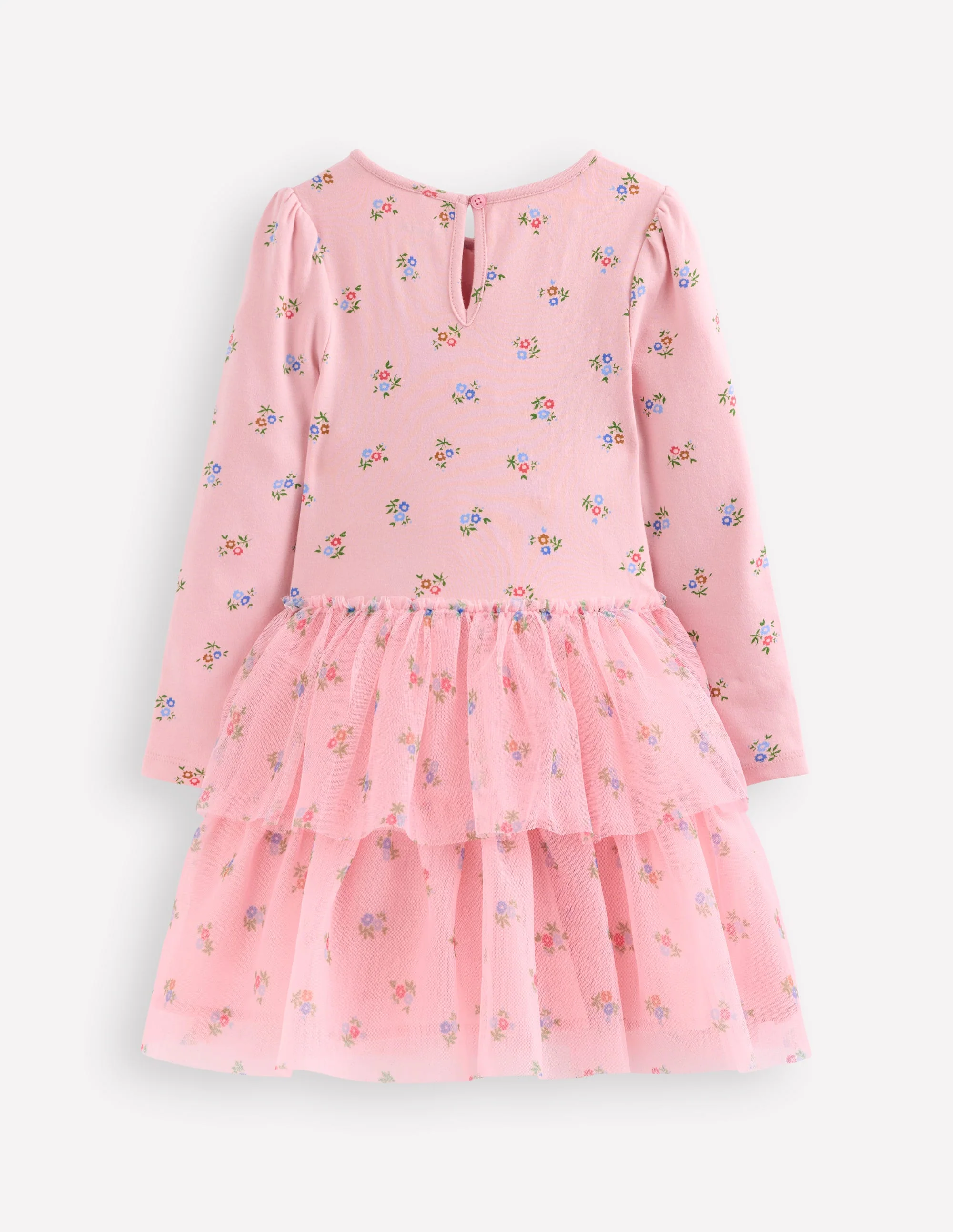 Tulle Mix Dress-Vintage Pink Ditsy Floral - Image 2
