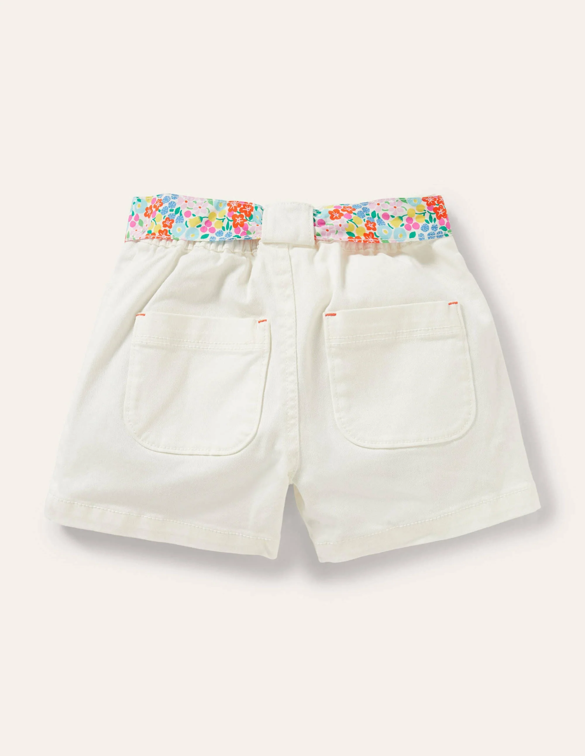 Twill Cargo Shorts-White - Image 2