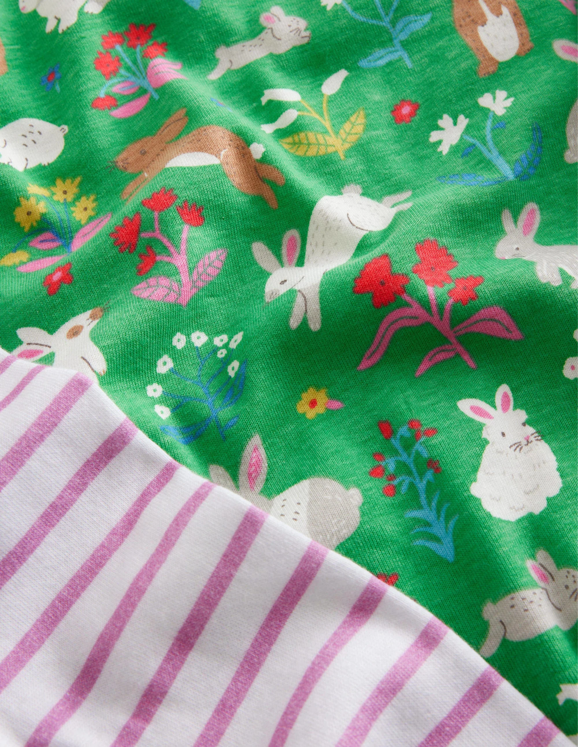 Twin Pack Snug Pajamas-Aloe Green Bunnies - Image 3