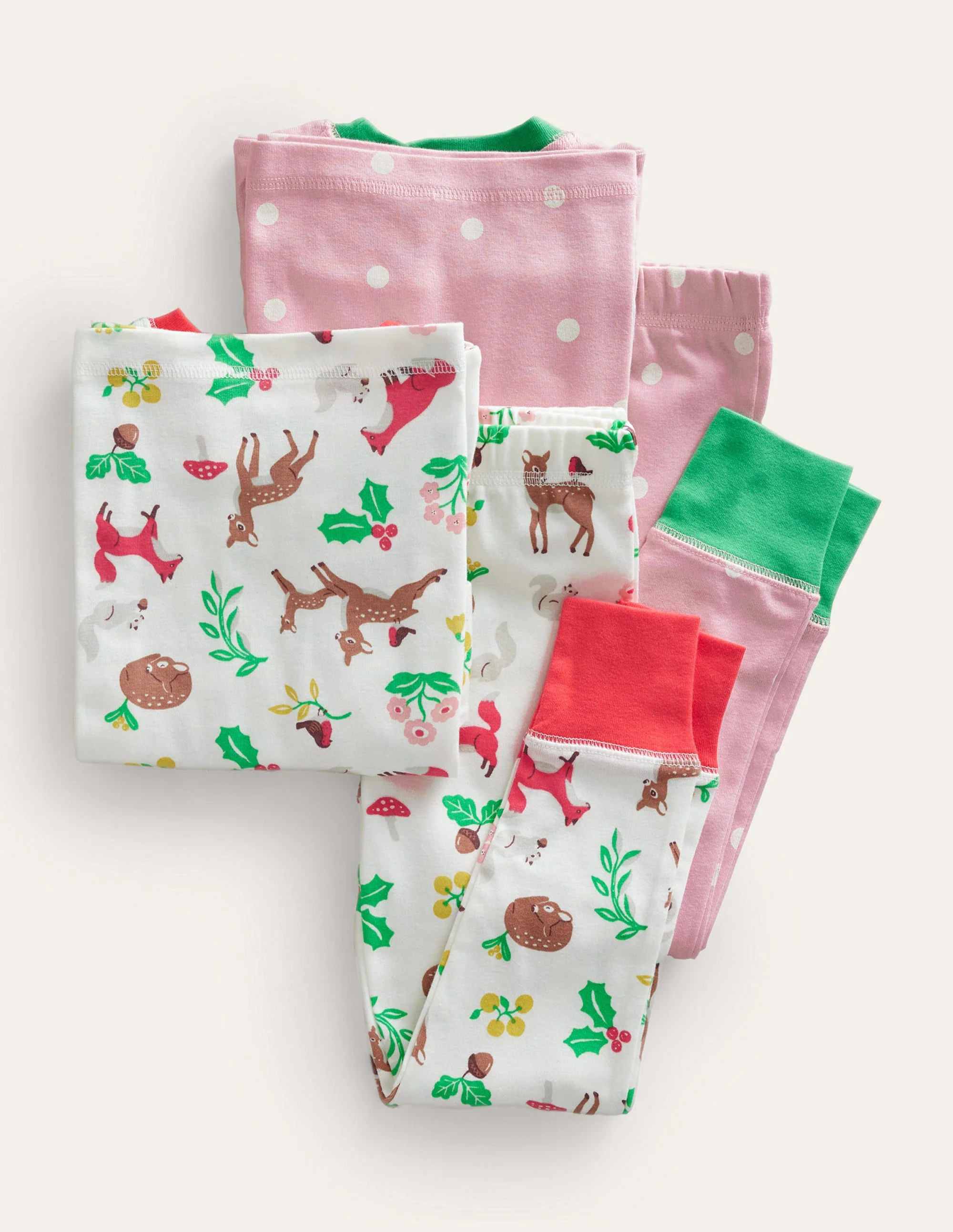 Twin Pack Snug Pajamas-Ivory Festive Woodland - Image 2