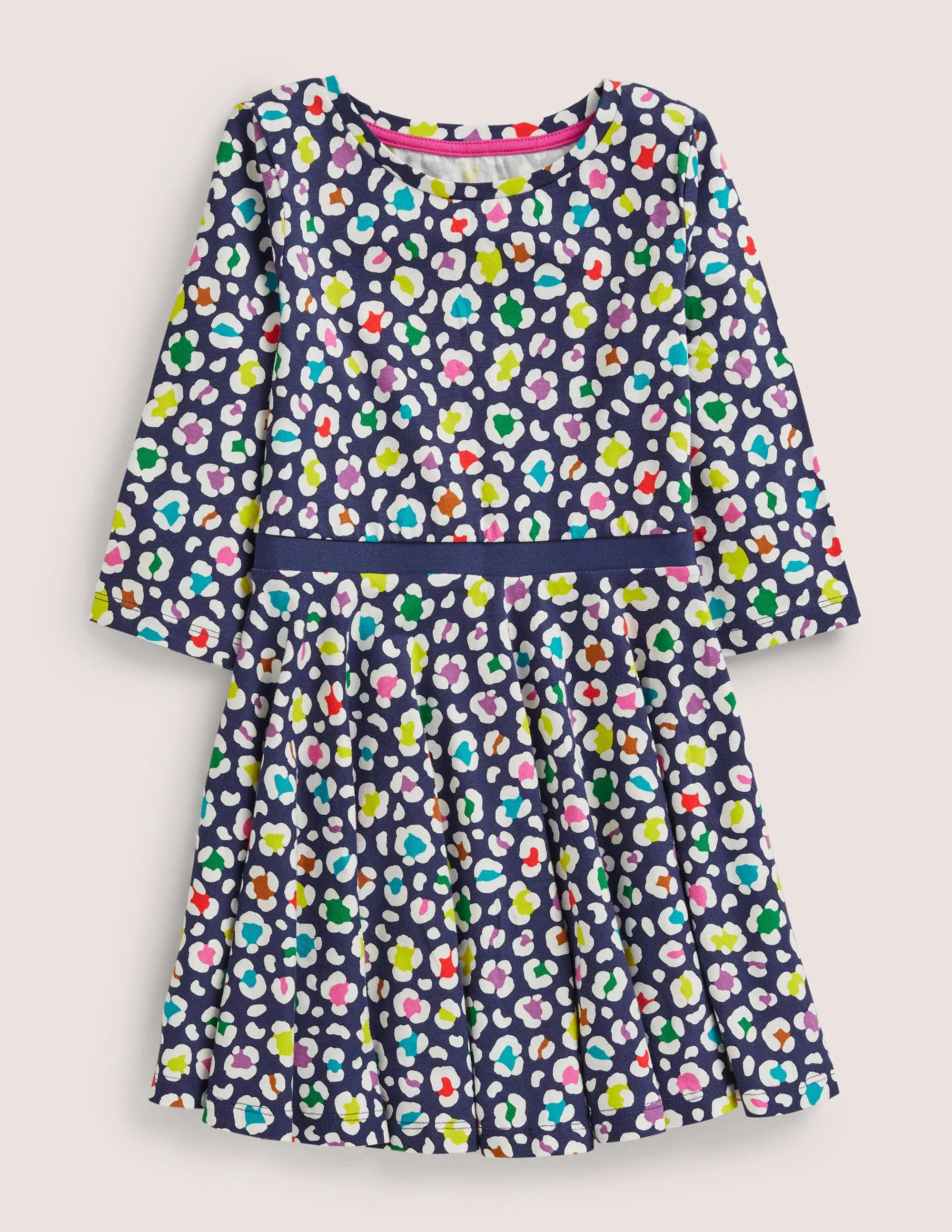 Twirly Skater Dress-Starboard Blue Leopard