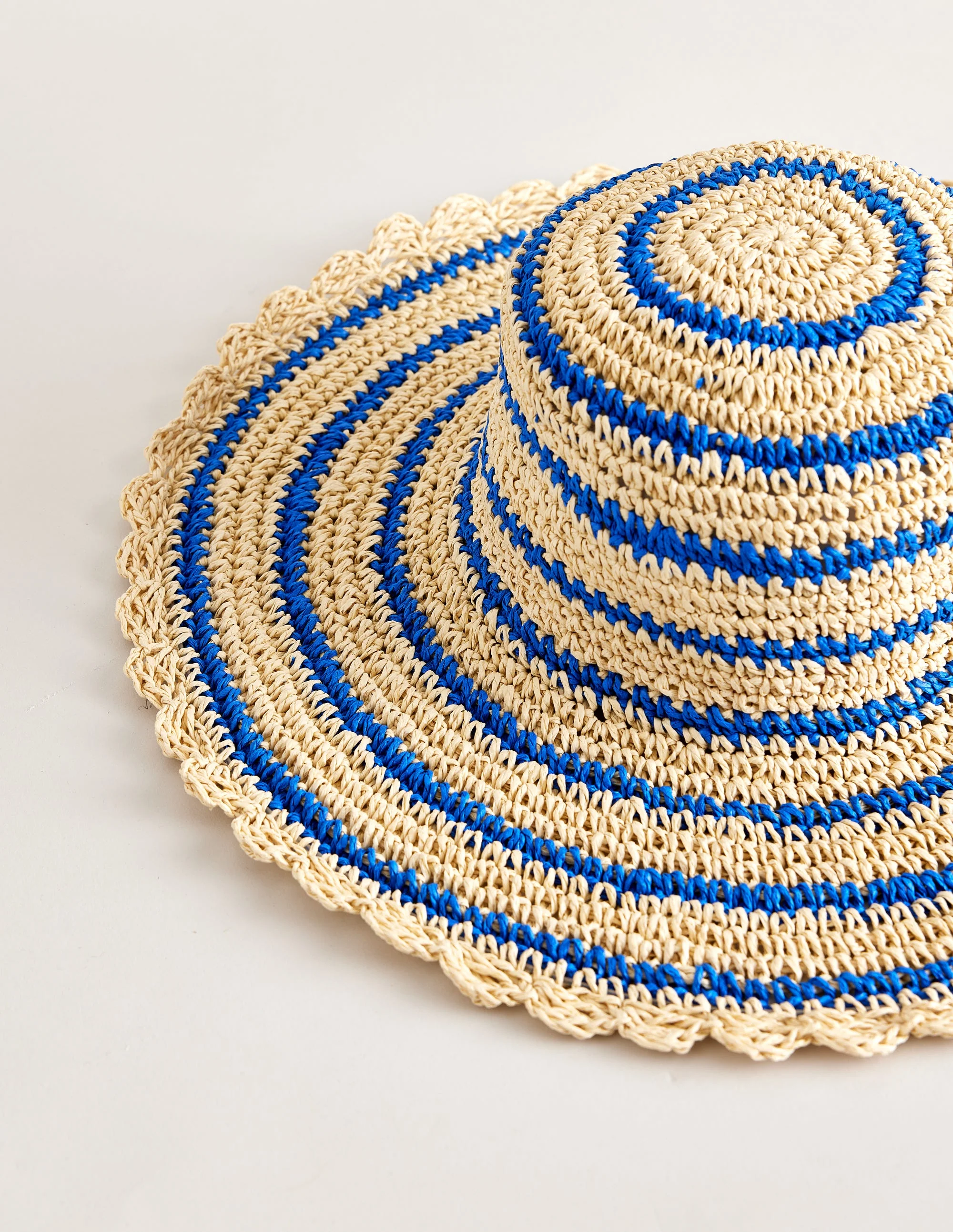Twisted Straw Hat-Blue Stripe - Image 2
