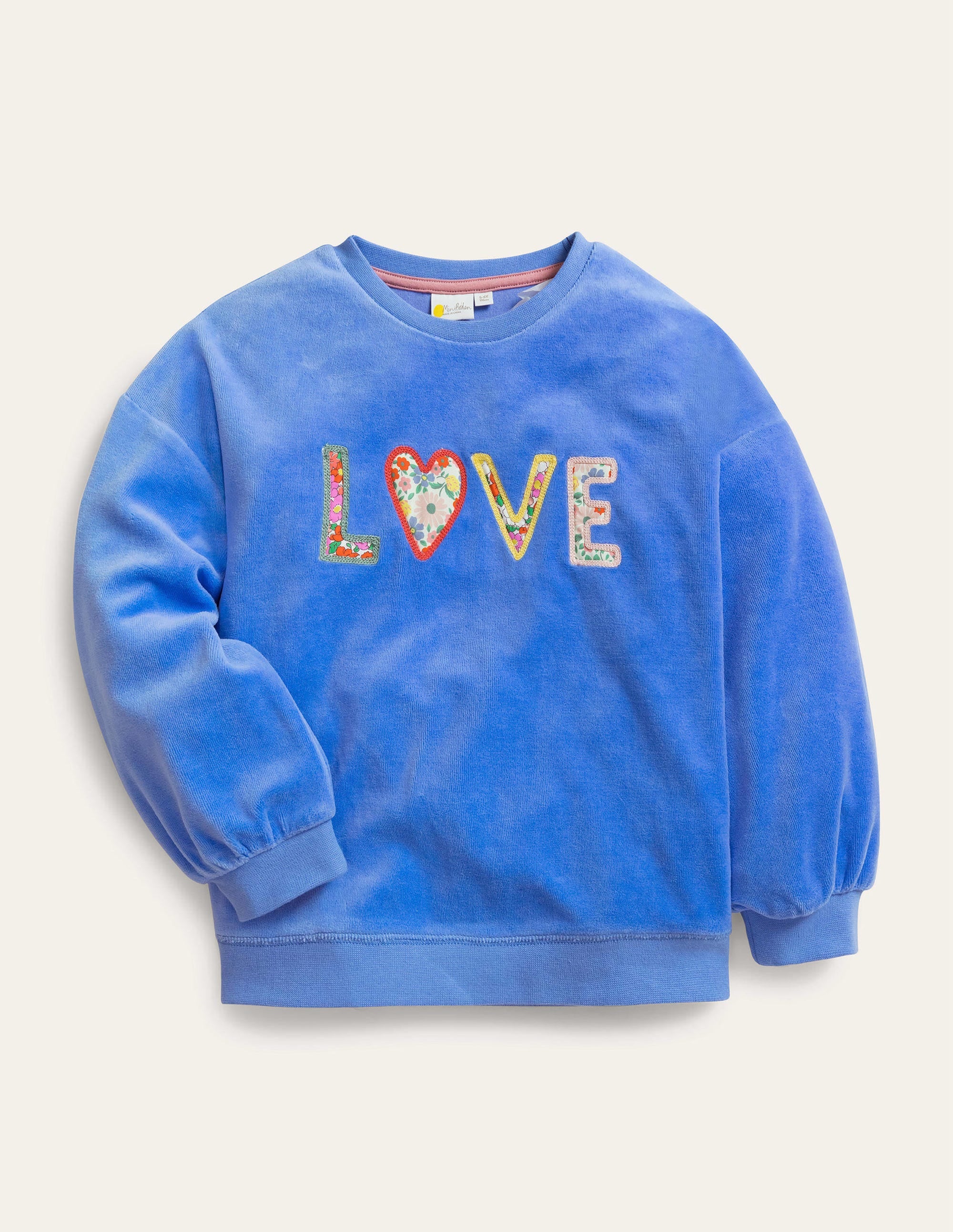 Velour Logo Sweat-Blue Marl Love