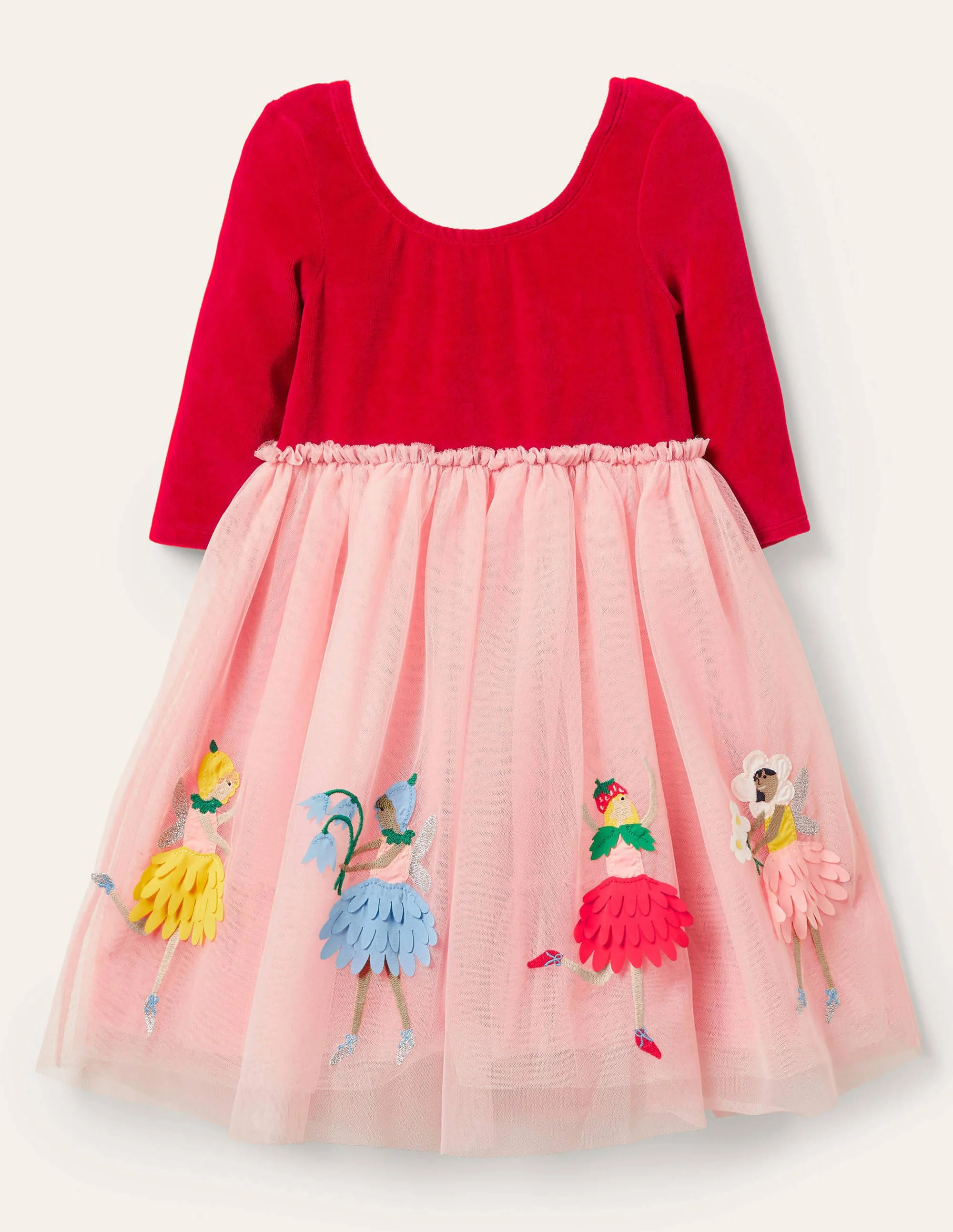 Velvet Bodice Tulle Dress-Royal Red Fairies