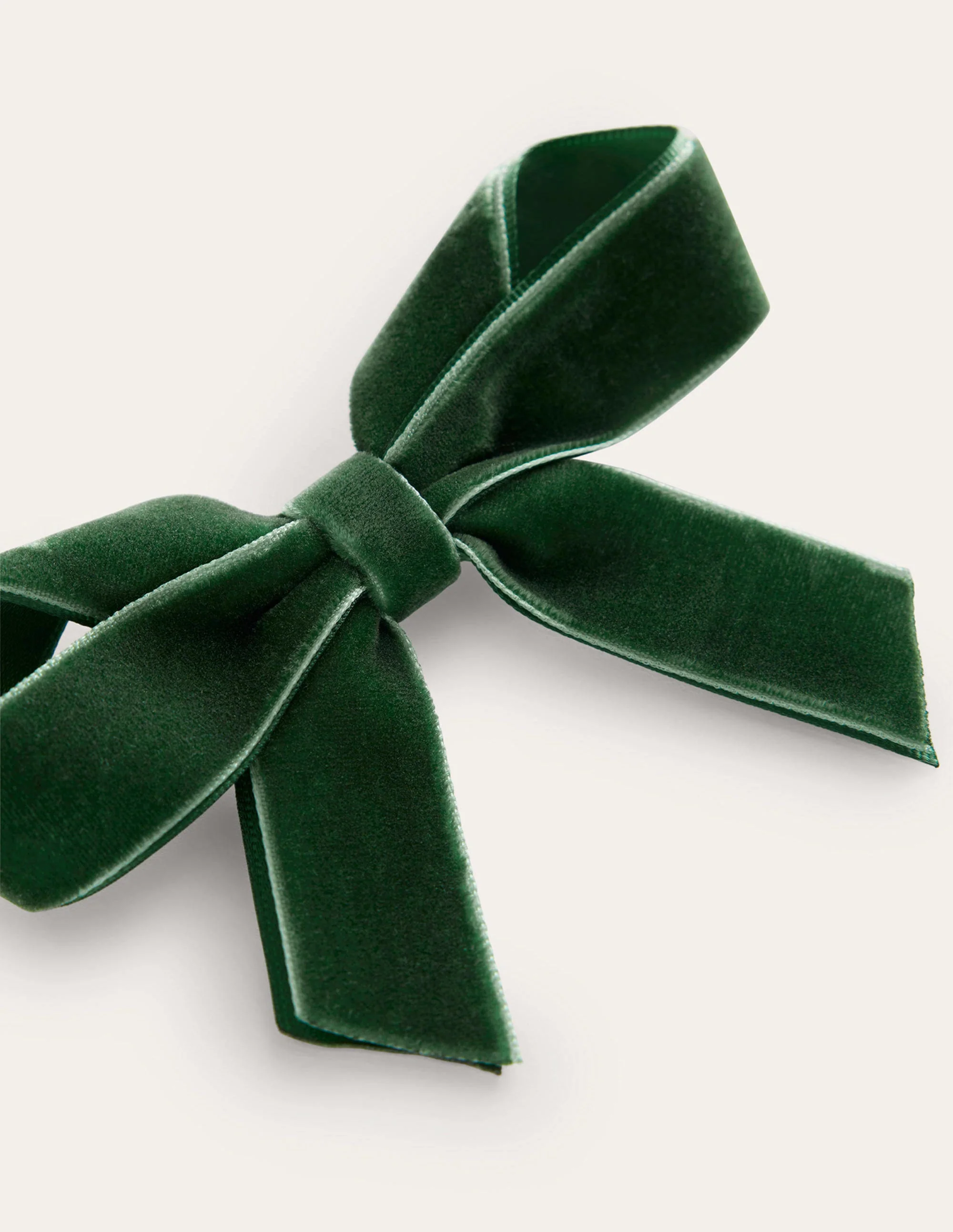 Velvet Bow Hair Clip-Rich Emerald - Image 3