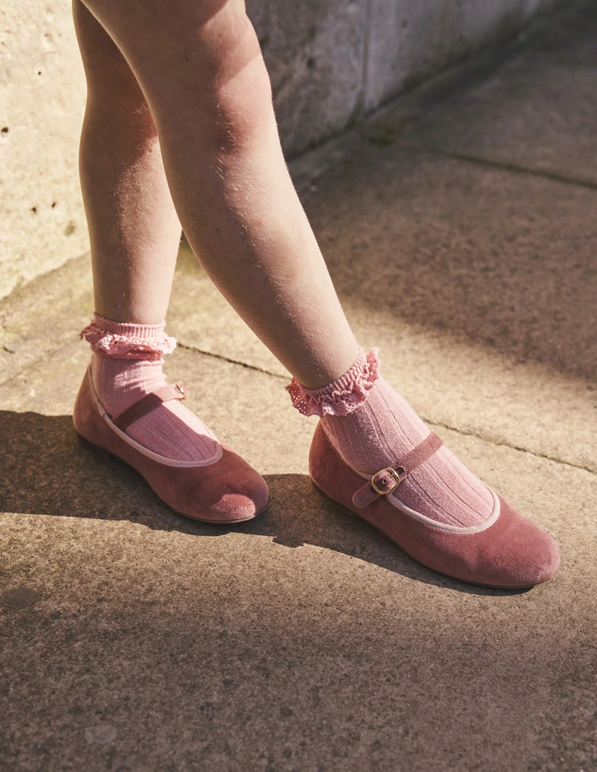 Velvet Mary Janes-French Pink - Image 4