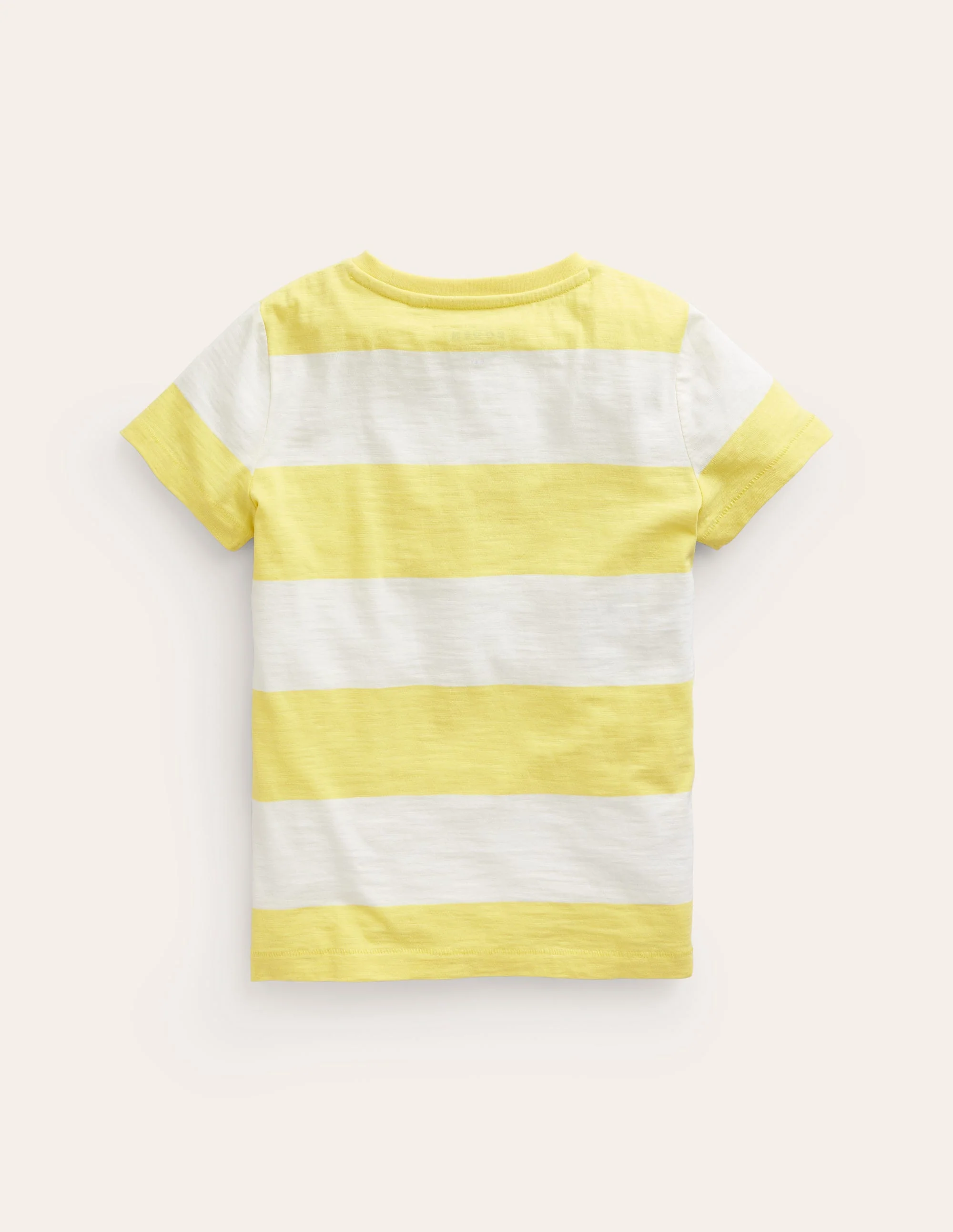 Washed Slub T-shirt-Lemon Yellow/Ivory - Image 2