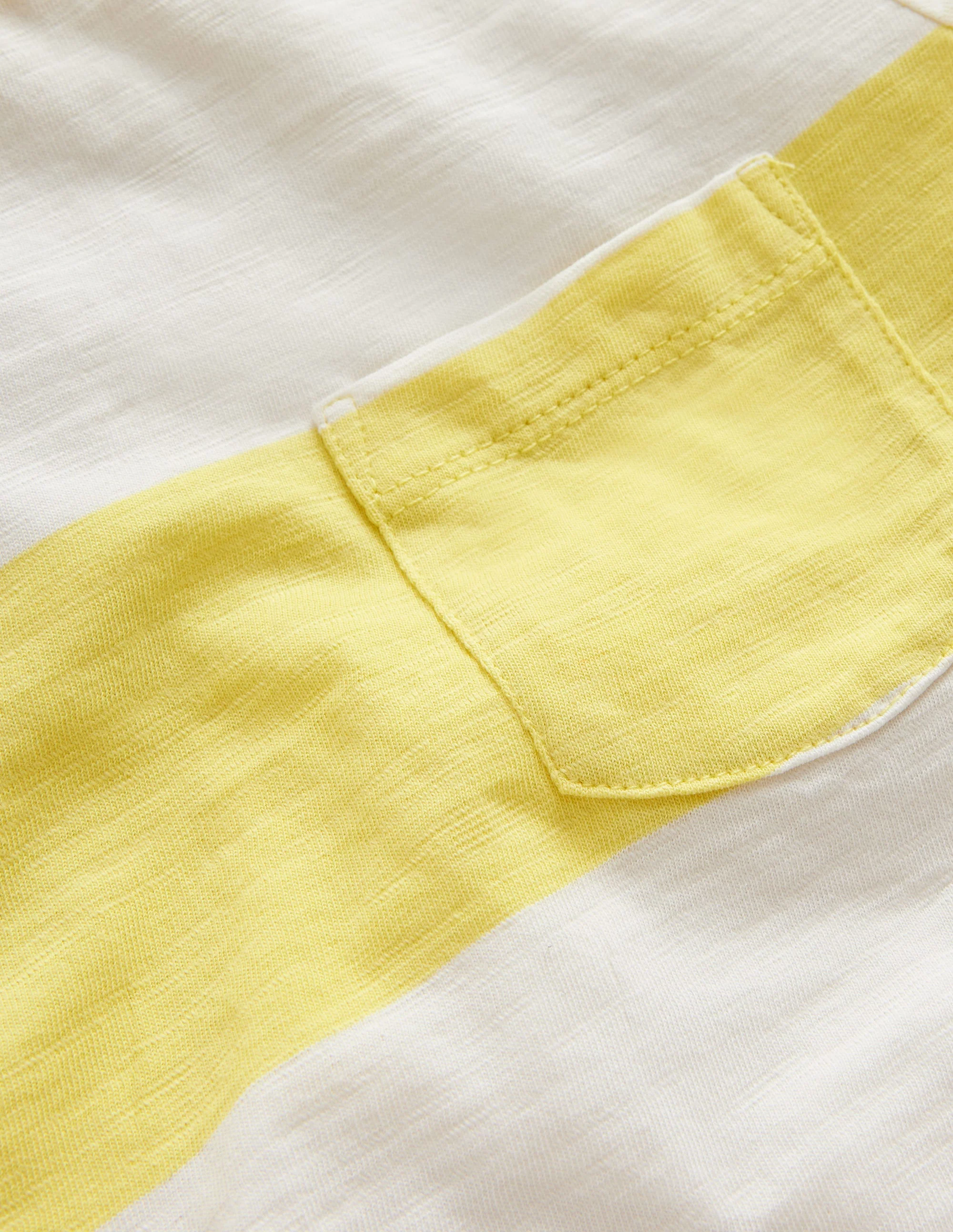 Washed Slub T-shirt-Lemon Yellow/Ivory - Image 3