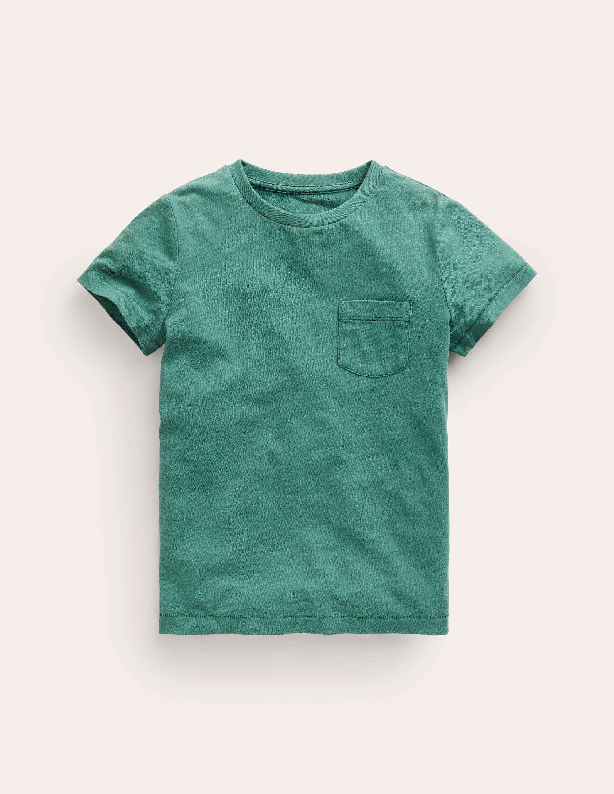 Washed Slub T-shirt-Spruce Green