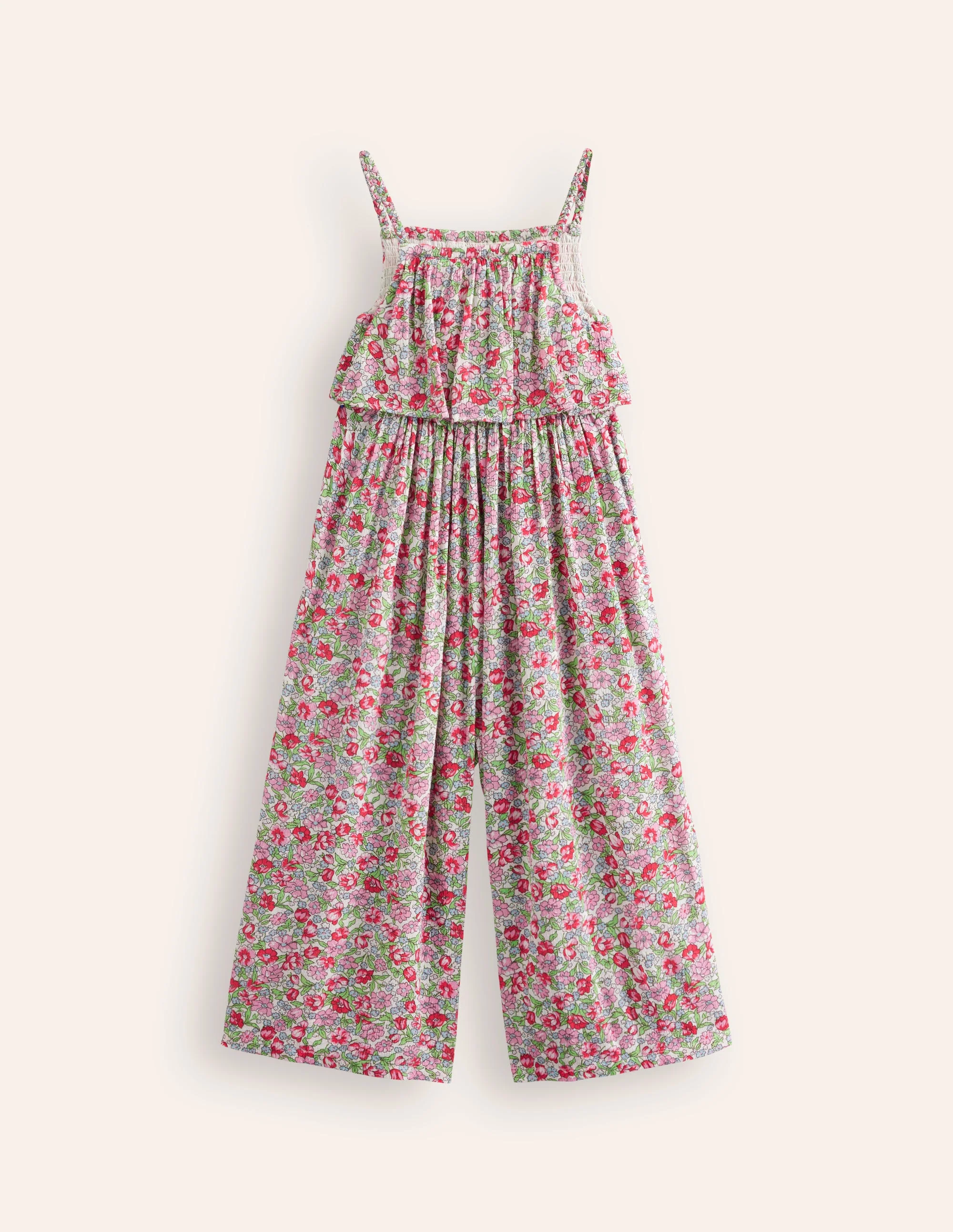 Wide Leg Jumpsuit-Bubblegum Peony Floral - Image 2