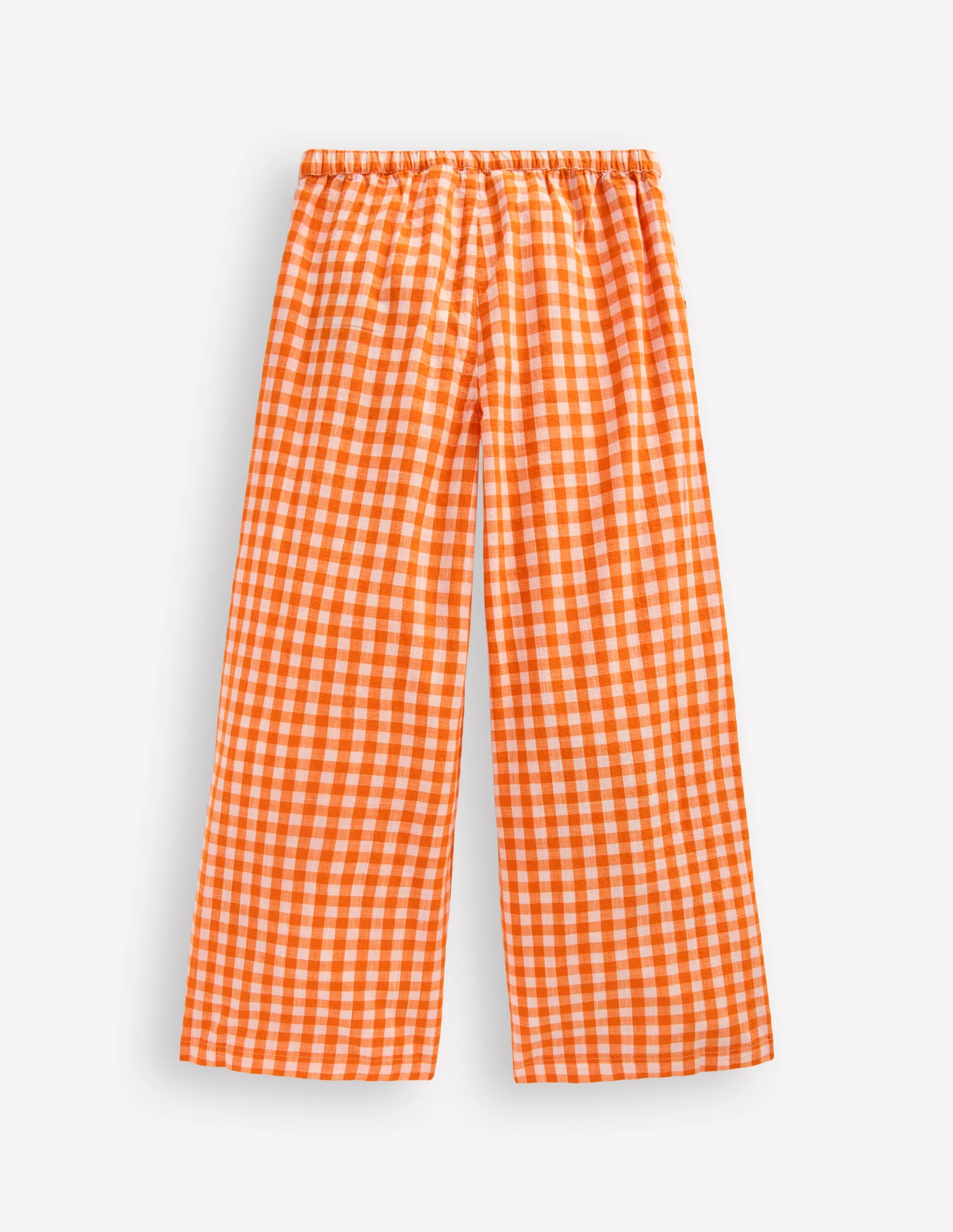 Wide Leg Pants-Orange/Ivory Gingham - Image 2