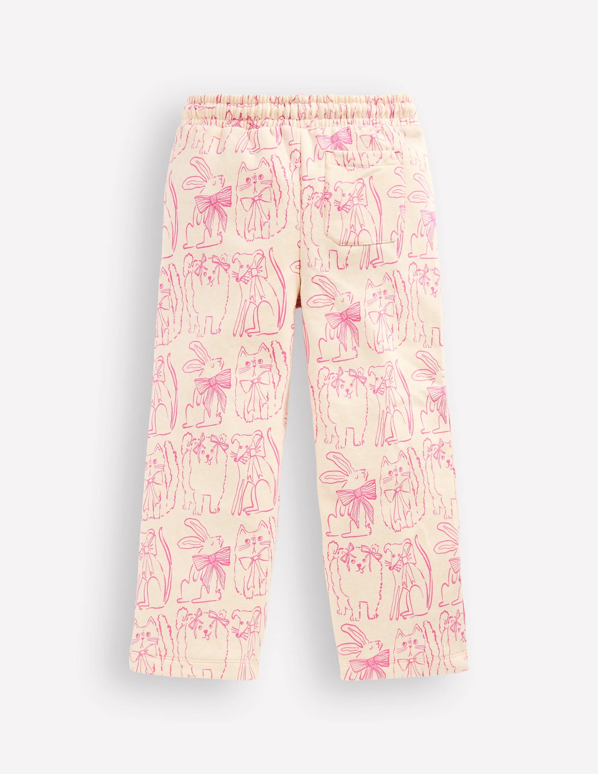 Wide Leg Printed Sweatpants-Oatmeal Cats - Image 5
