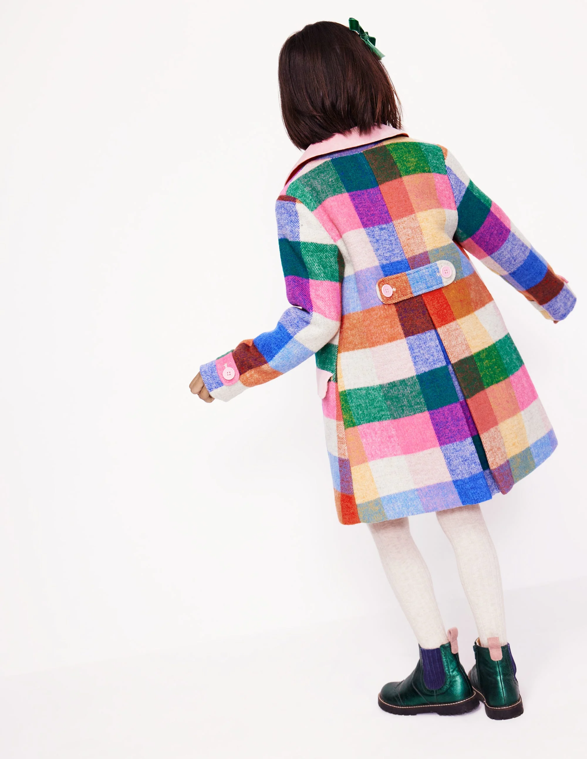 Wonderful Wool Blended Coat-Multi Gingham - Image 2