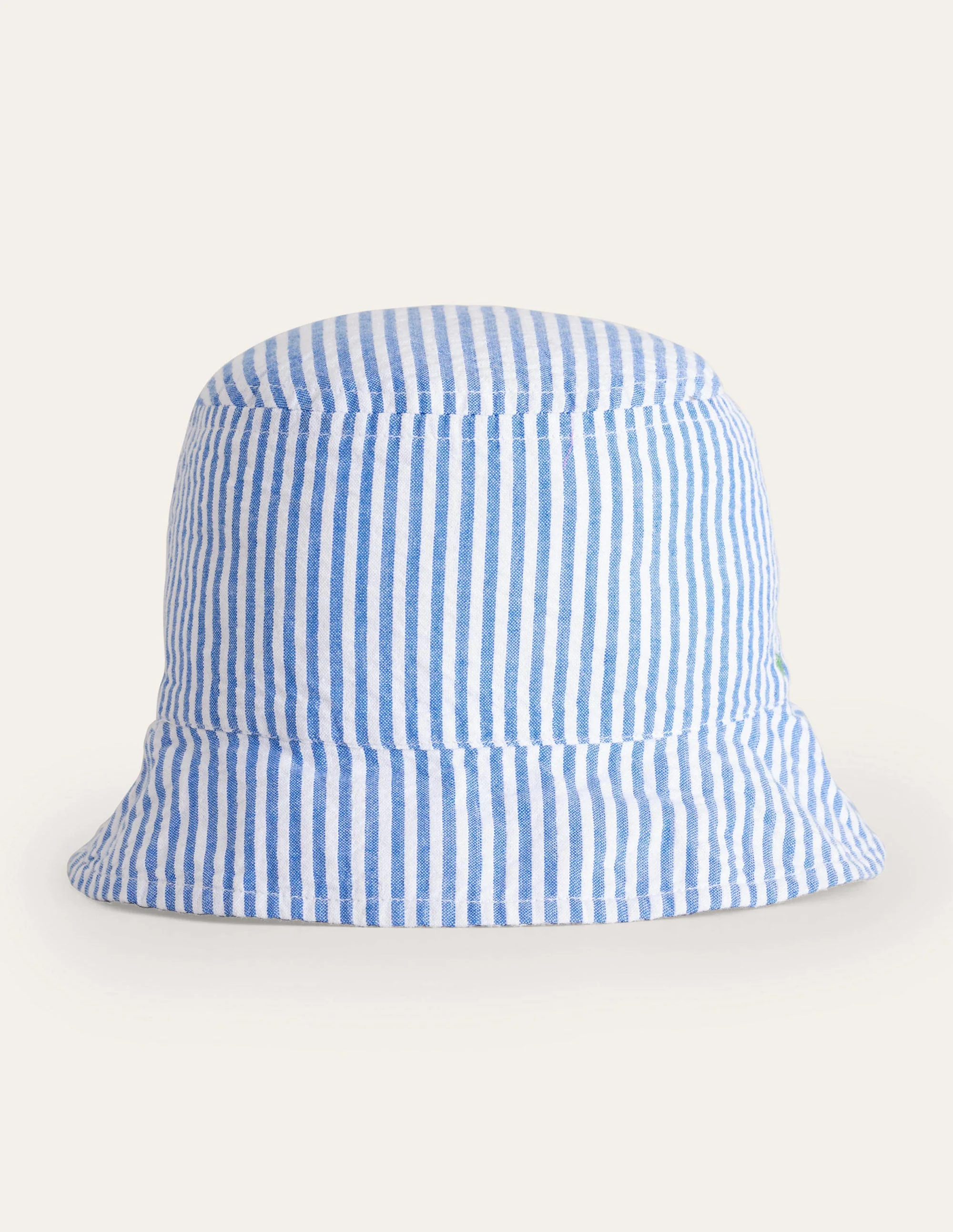 Woven Bucket Hat-Blue Ticking