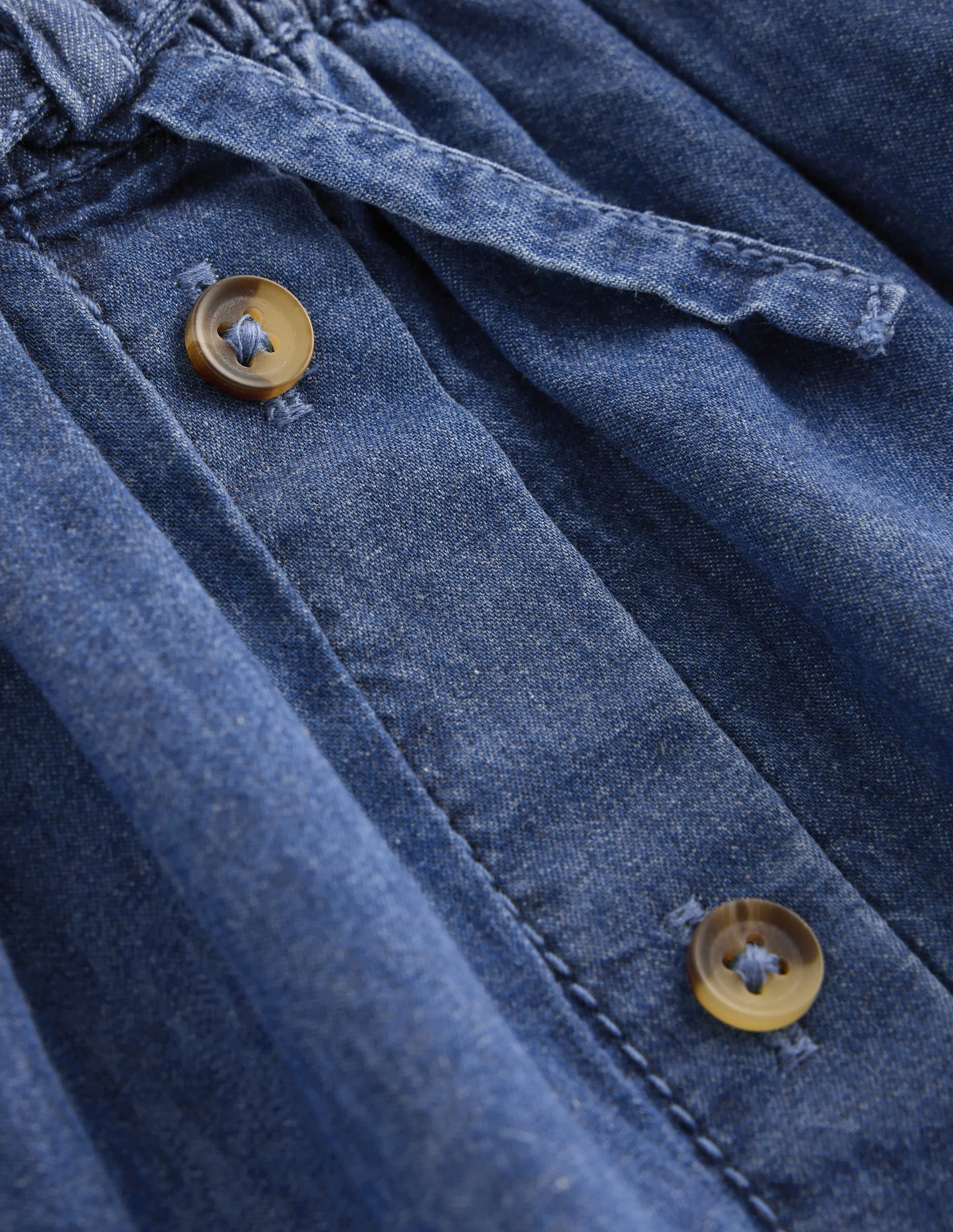 Woven Button-through Skirt-Mid Wash - Image 3