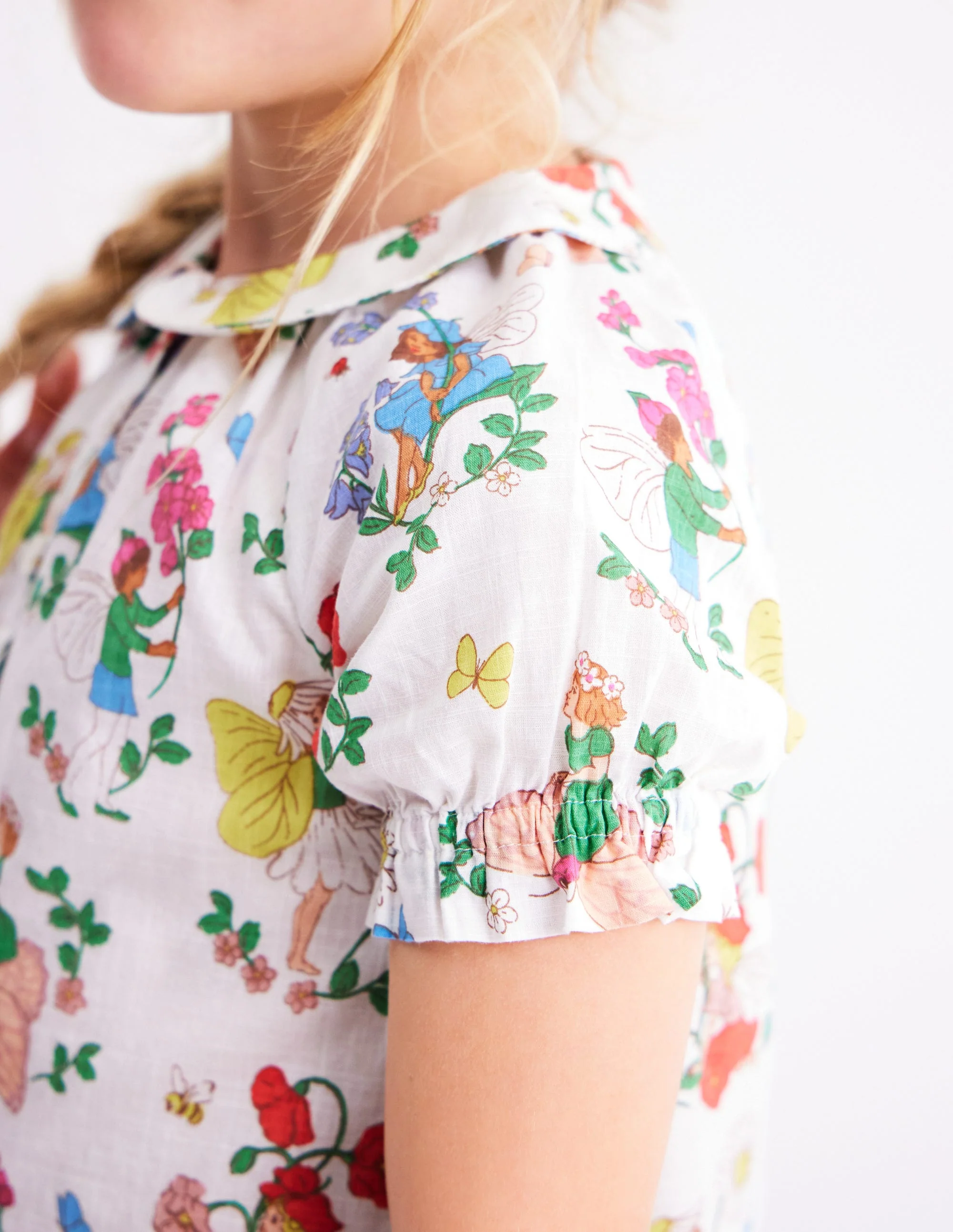 Woven Collared Top-Soft Ivory Flower Fairy - Image 4