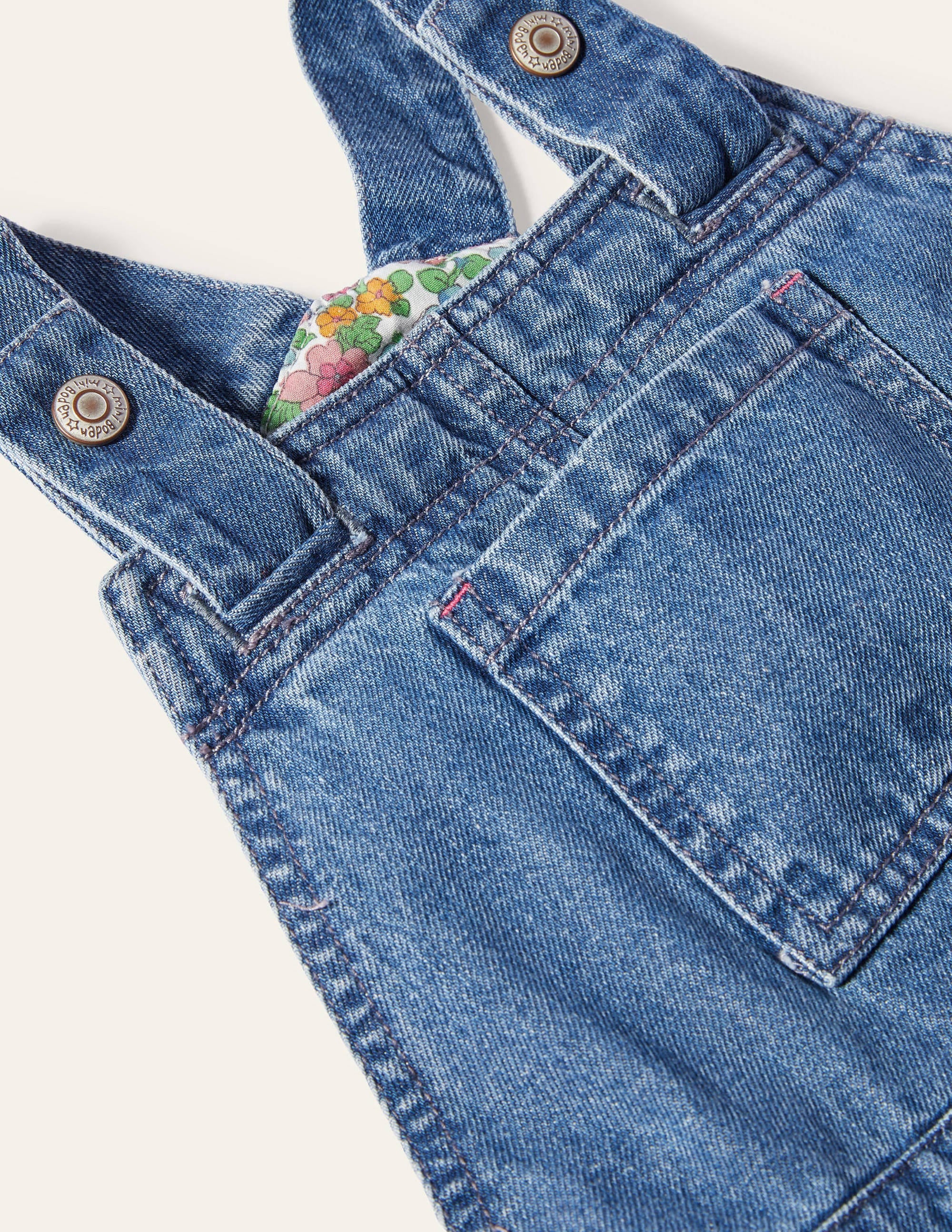 Woven Pinafore Dress-Chambray - Image 4