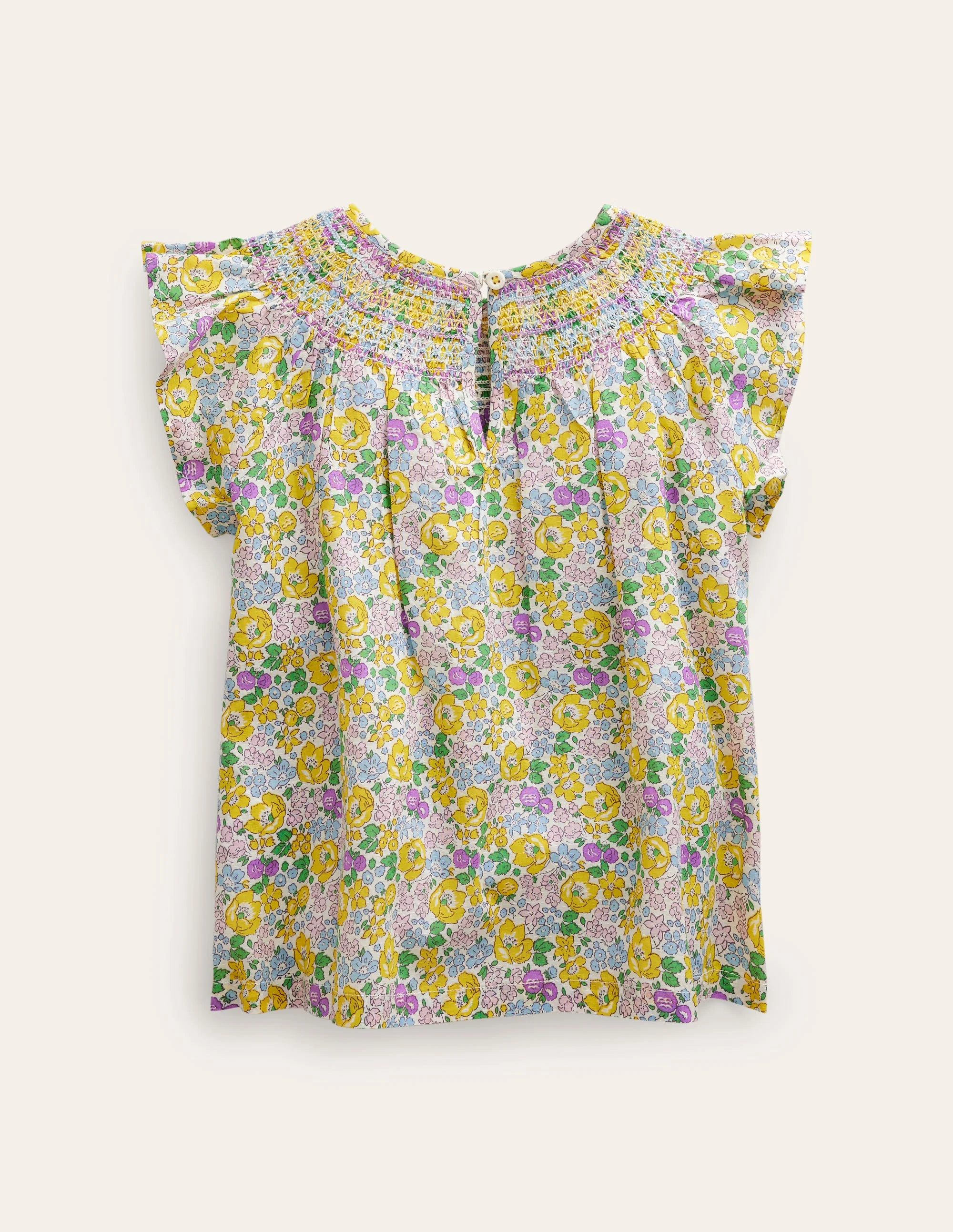 Woven Smocked Top-Yellow Spring Bloom - Image 2