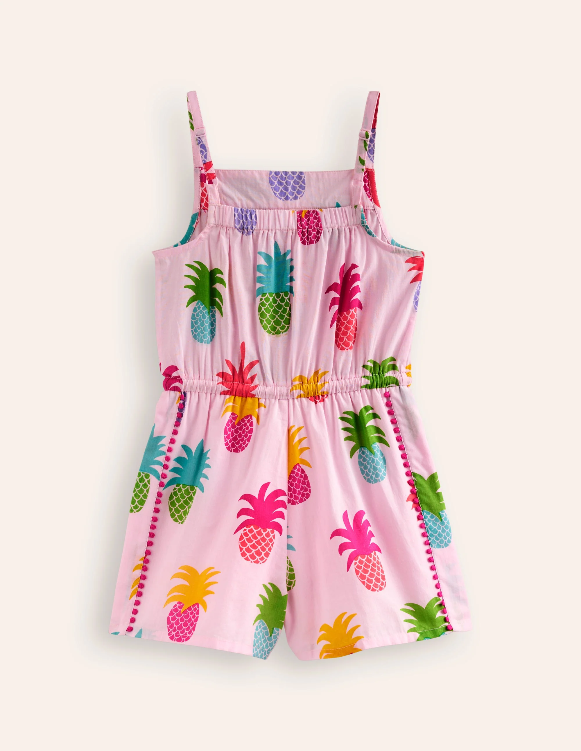 Woven Vacation Romper-Blooming Pink Pineapples - Image 2