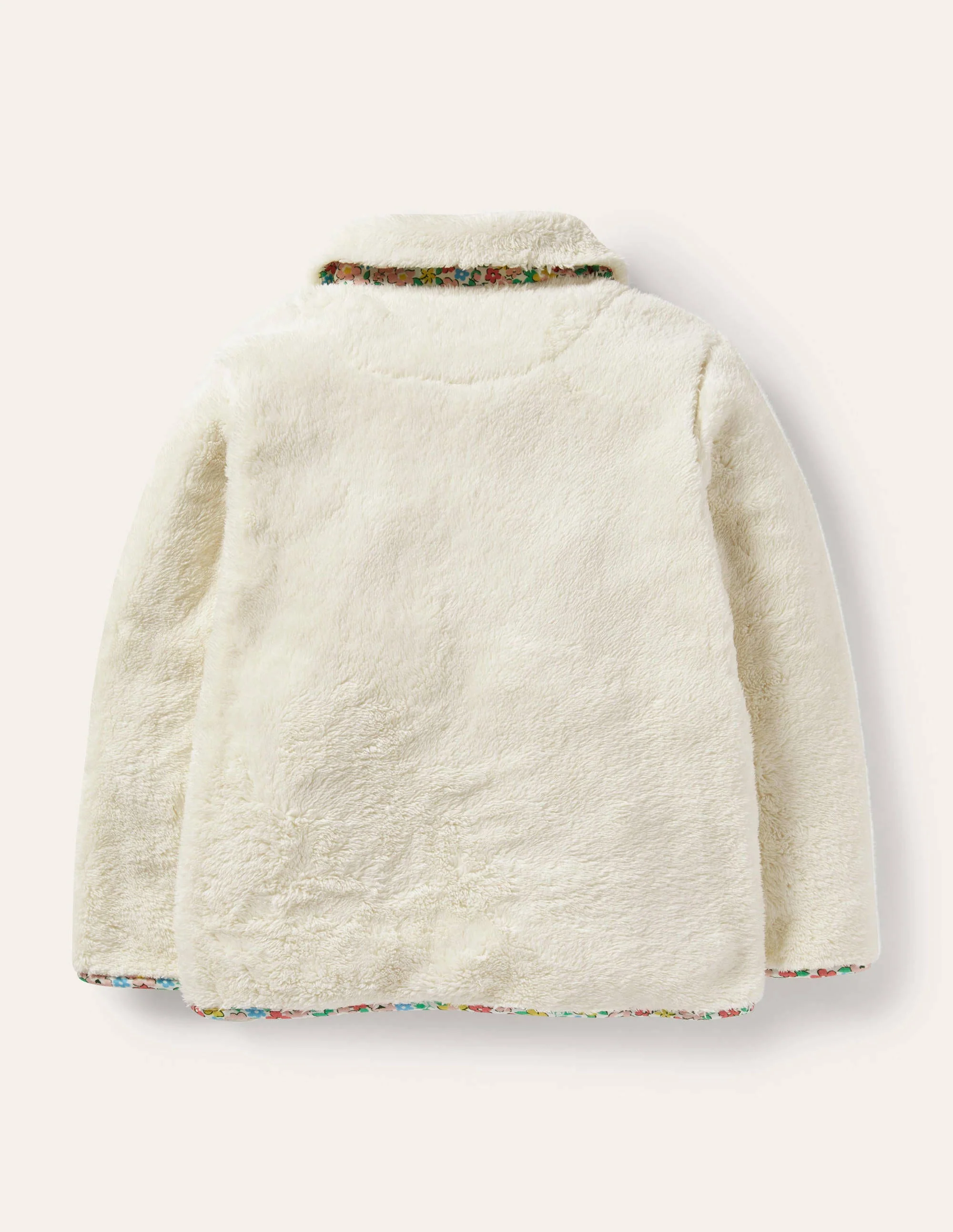 Zip-Through Teddy Jacket-Natural - Image 2