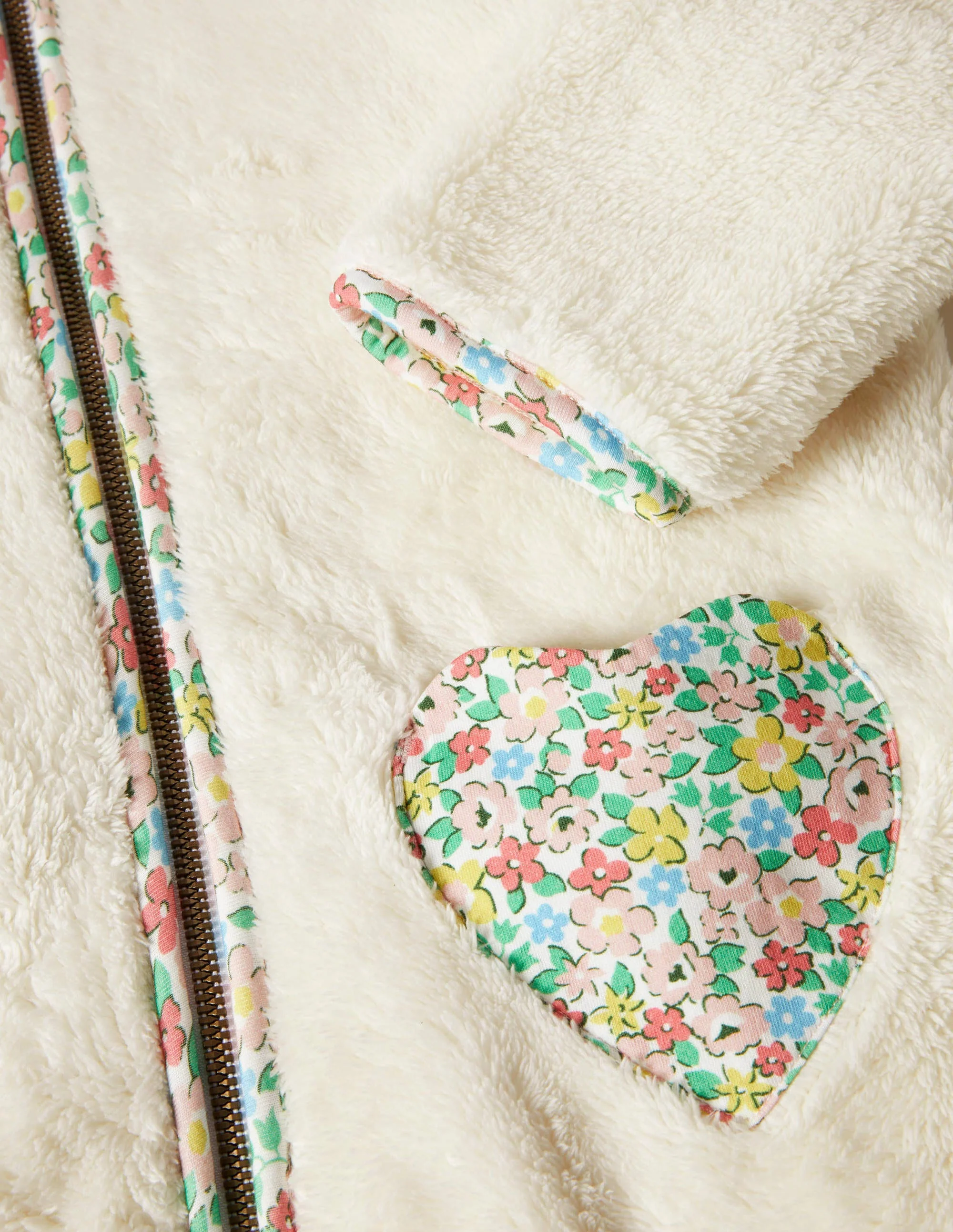 Zip-Through Teddy Jacket-Natural - Image 3