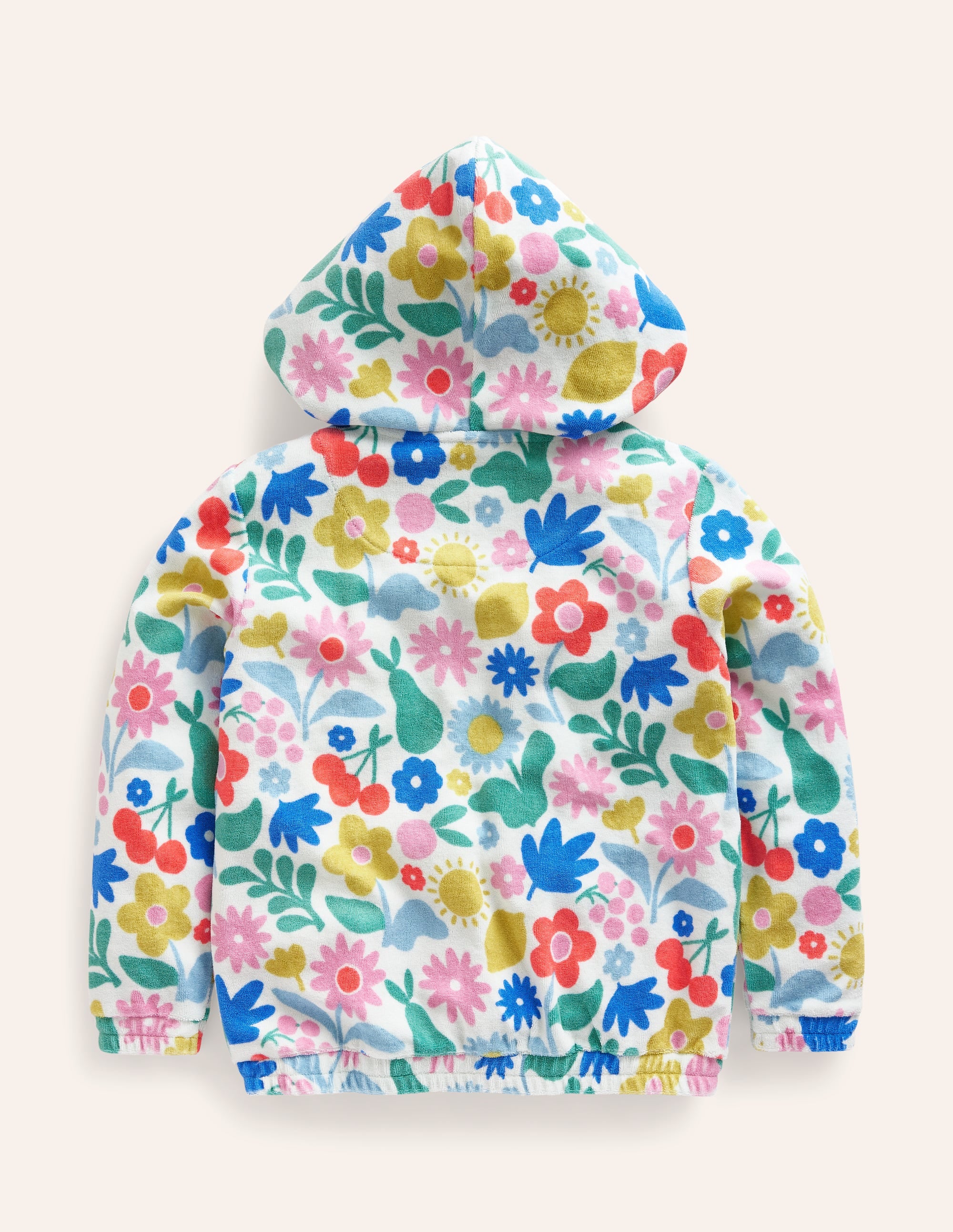 Zip-Through Towelling Hoodie-Multi Holiday Stencil - Image 2