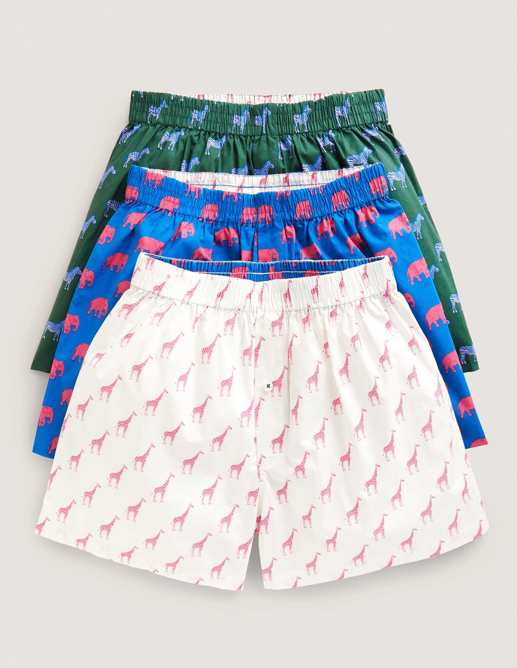 3 Pack Woven Boxers-Animal
