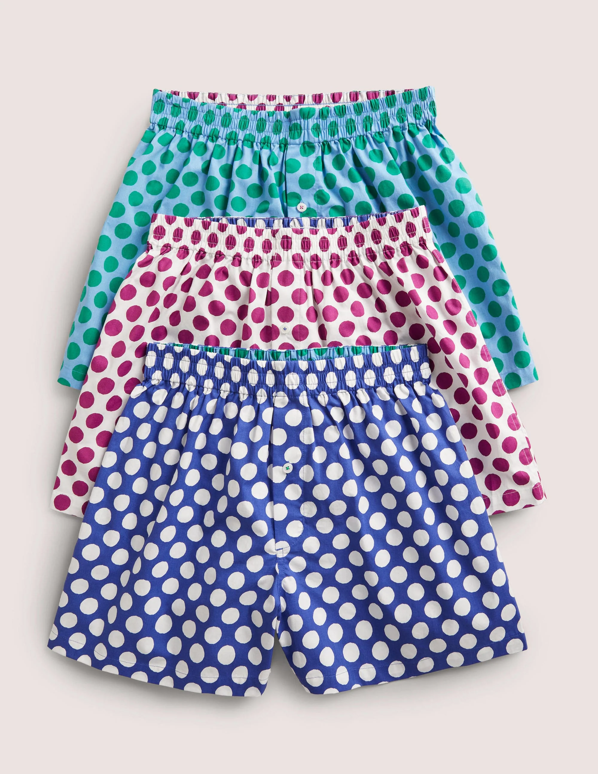 3 Pack Woven Boxers-Spots