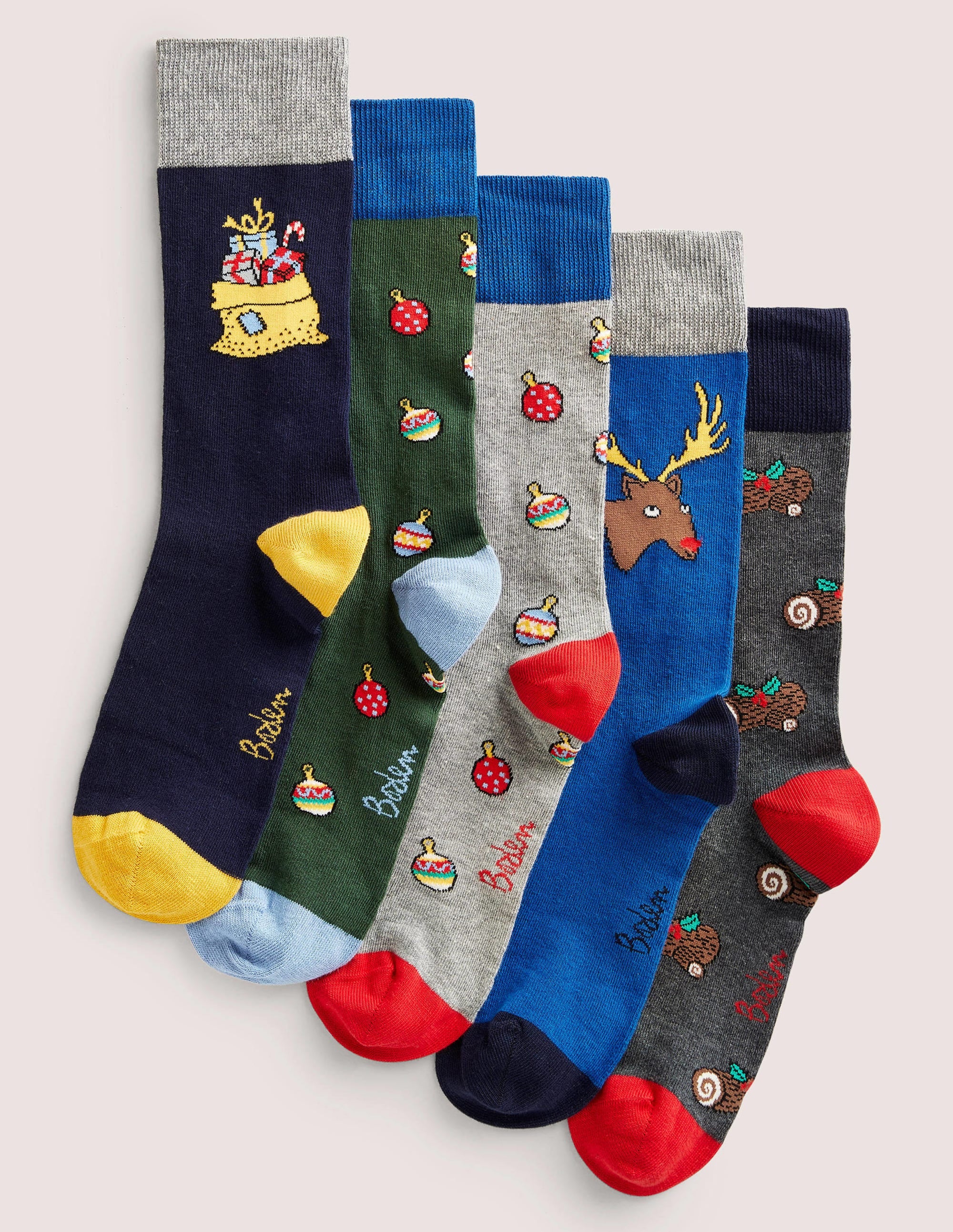 5 Pack Favourite Socks-Christmas Multi