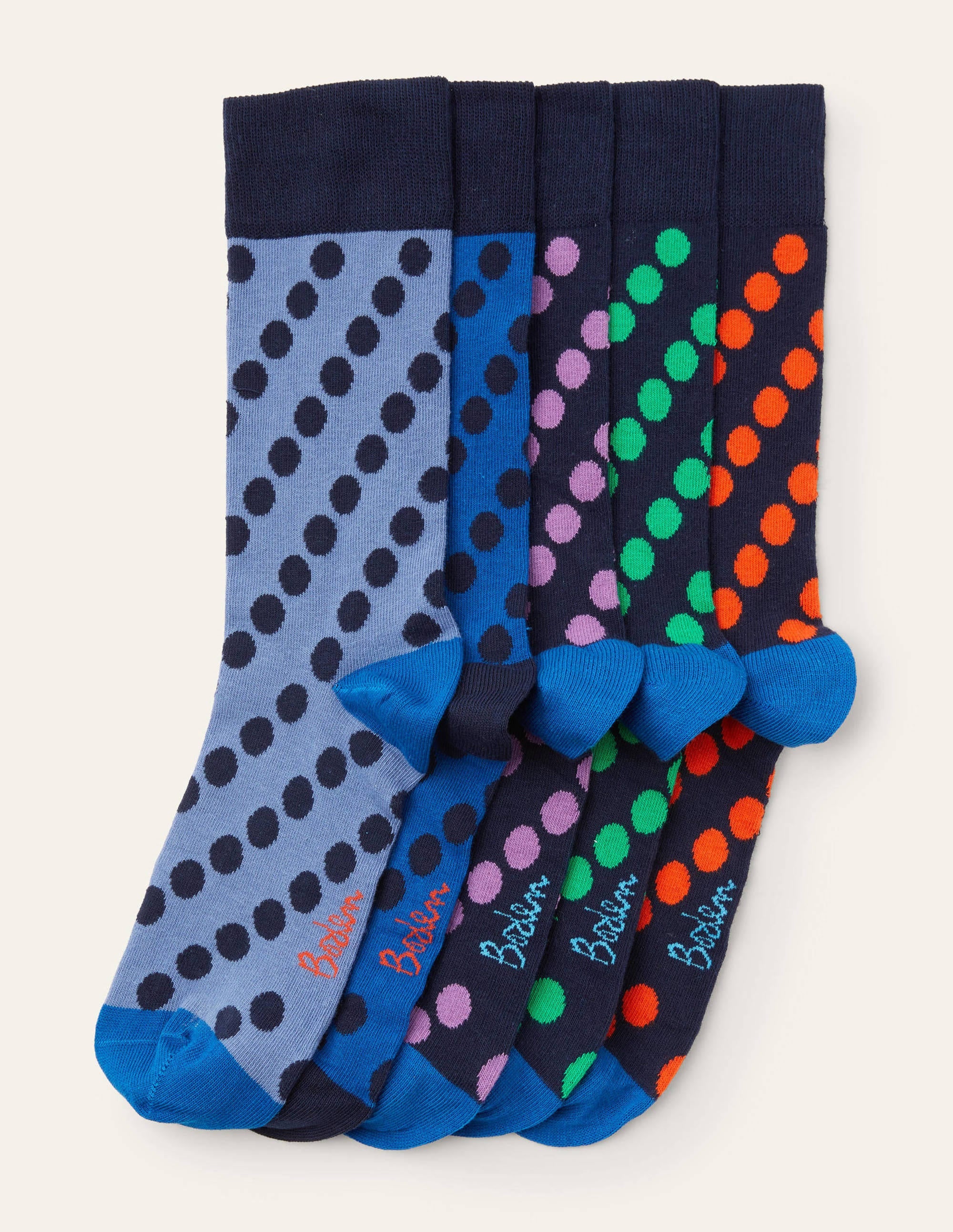 5 Pack Favourite Socks-Diagonal Spot Multi Pack